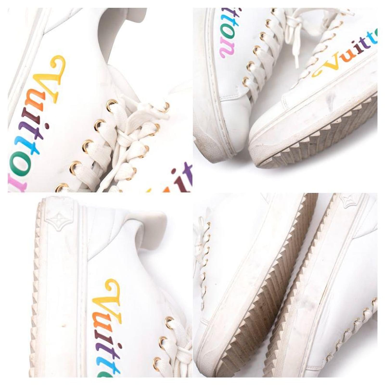 Louis Vuitton White Leather Time Out Trainers ref.611532 - Joli Closet