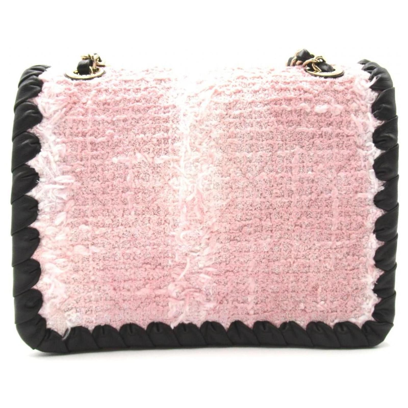 CHANEL Tweed Braid Mini Reissue Square Flap Pink 1252734