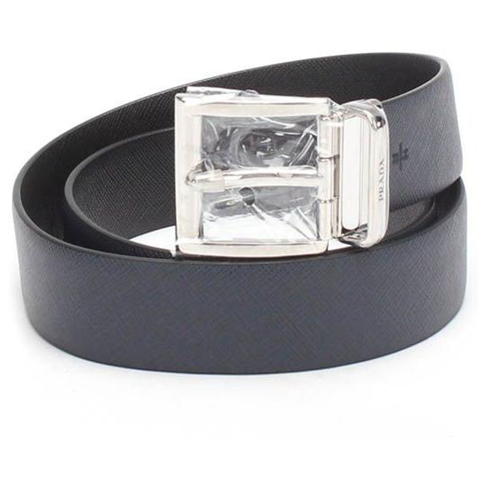 Prada Saffiano Leather Belt Black Pony-style calfskin ref.611650 - Joli ...