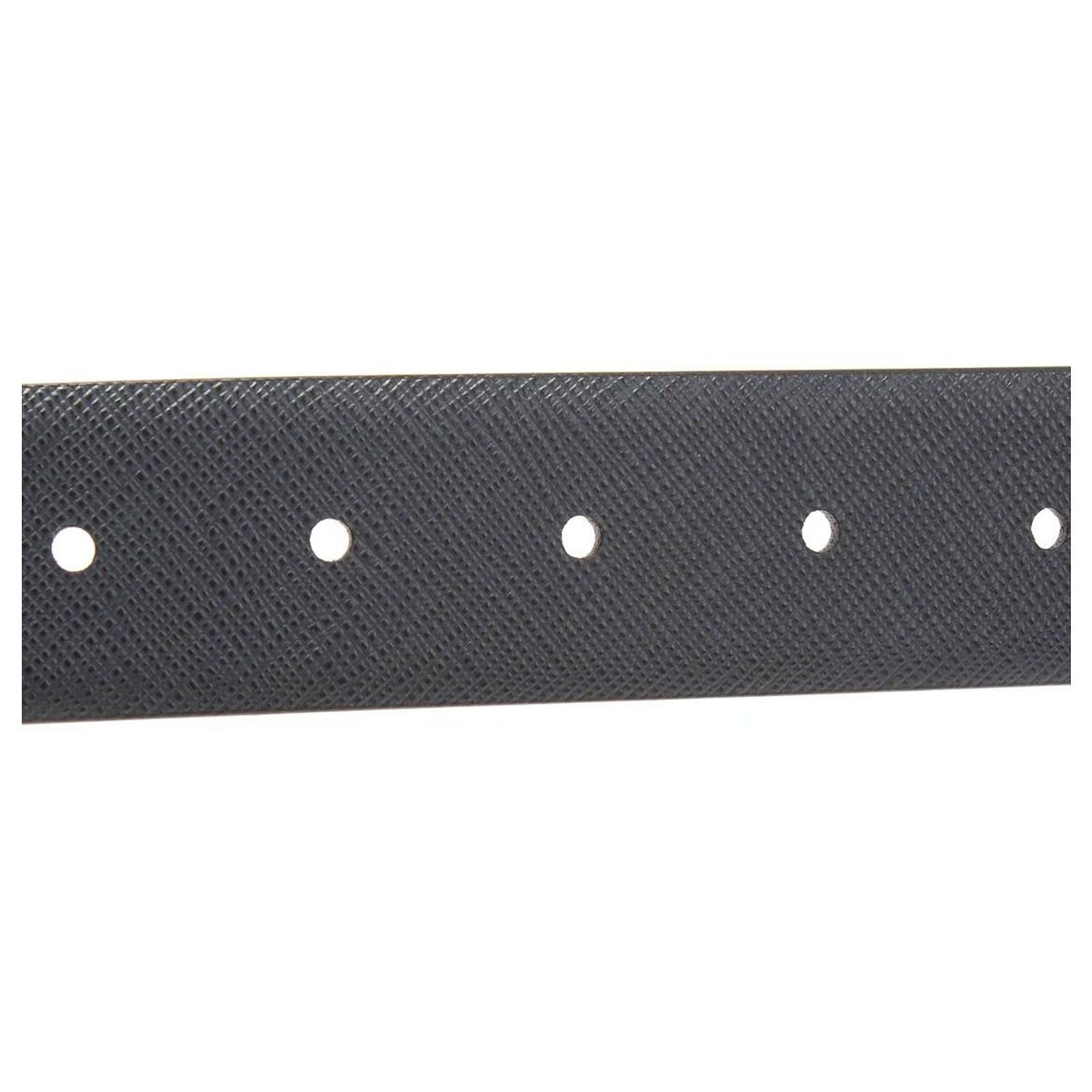 Prada Saffiano Leather Belt Black Pony-style calfskin ref.611650 - Joli ...