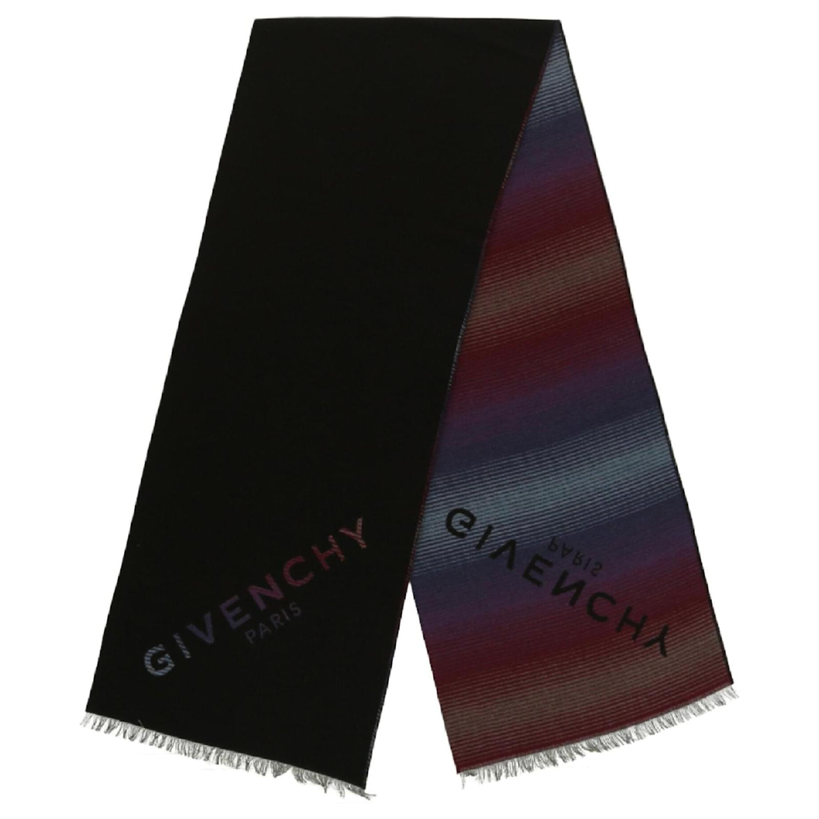 Givenchy Logo Wool Scarf Black ref.611687 - Joli Closet