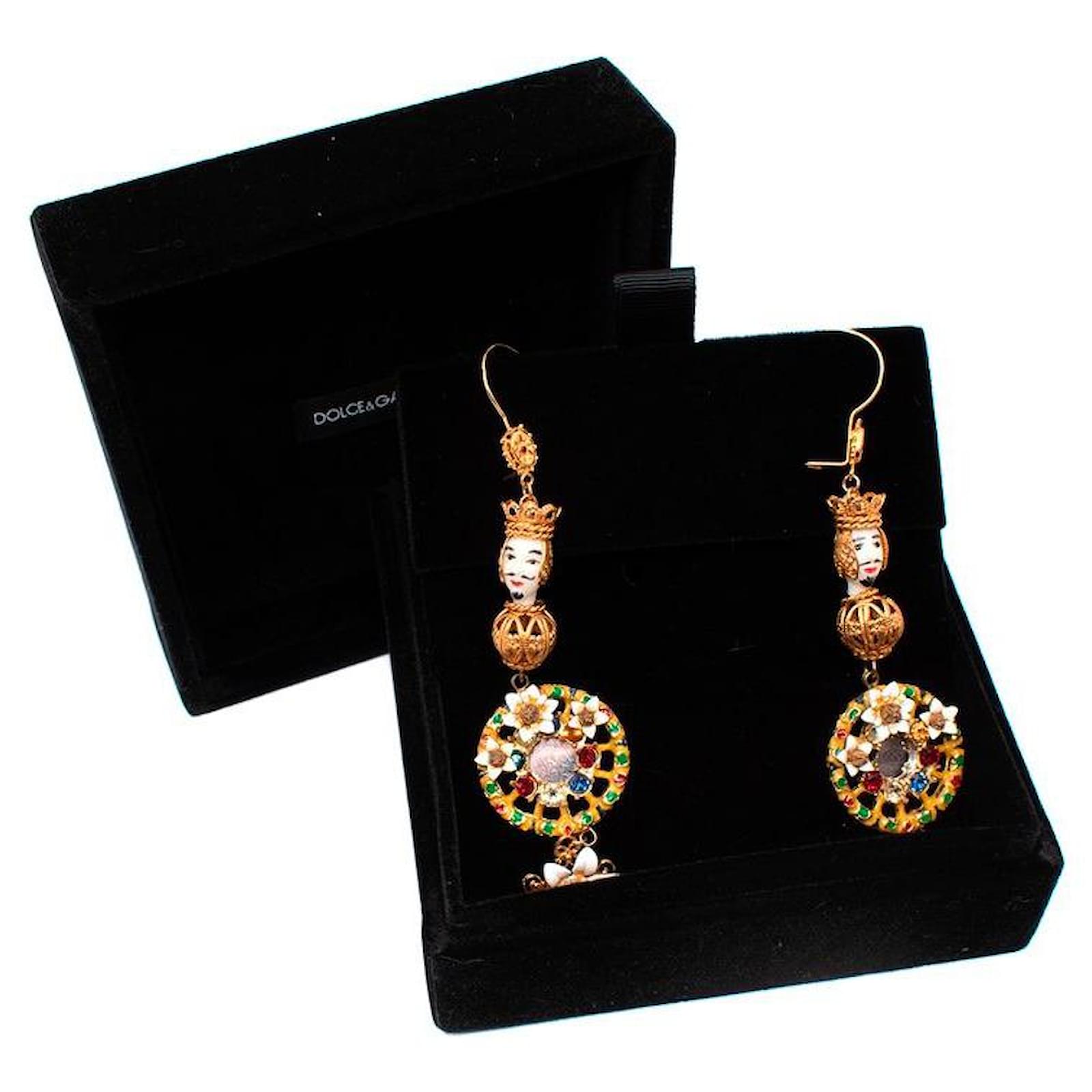 Lot De Boucles D'oreilles Fantaisie Dorées - Métal Doré, Style Costume