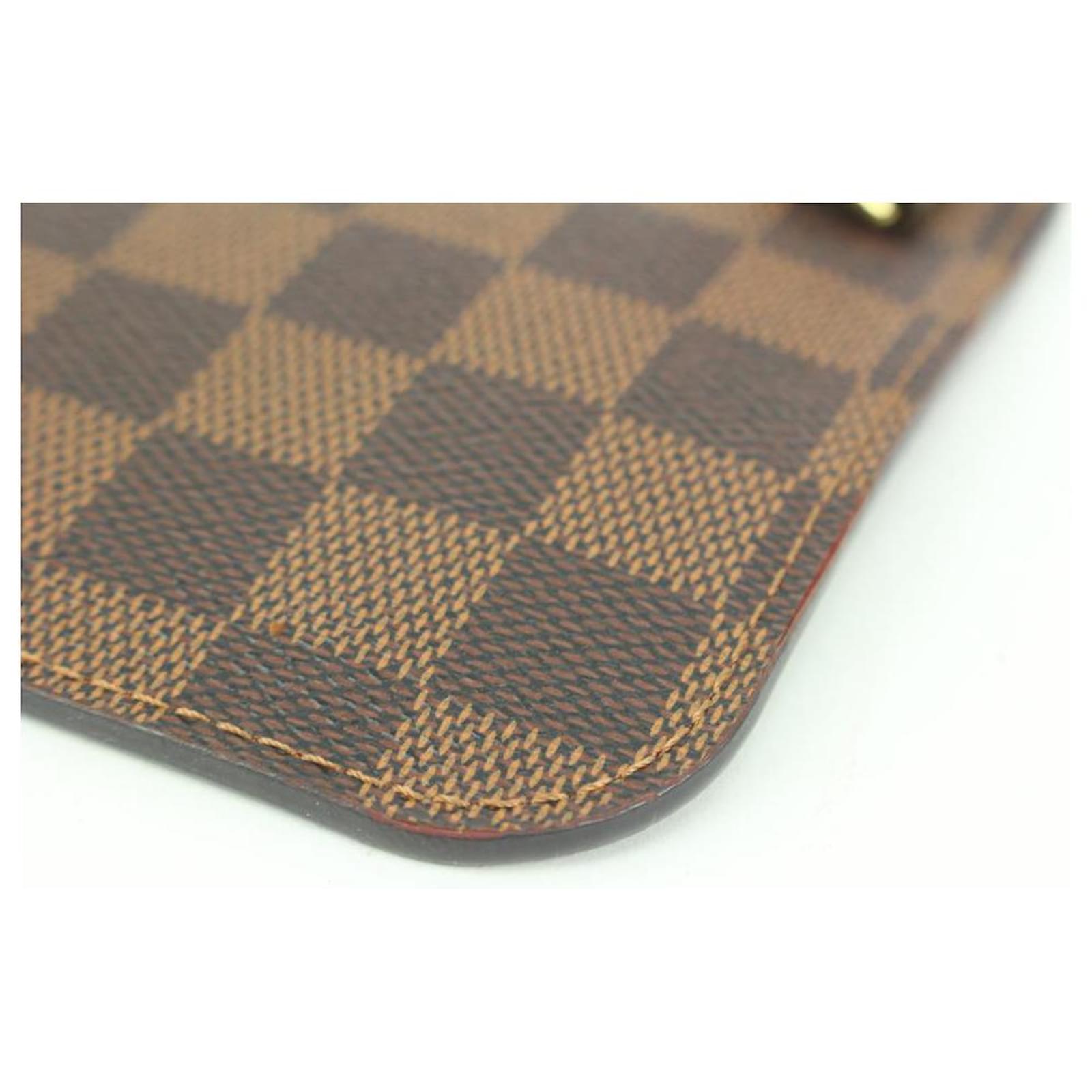 Louis Vuitton Damier Ebene Neverfull Pochette PM Wristlet Pouch Leather  ref.611901 - Joli Closet