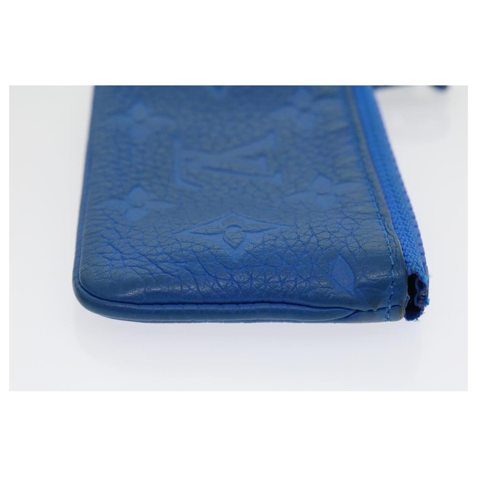 LOUIS VUITTON Pochette Cles Coin Purse Leather Blue M67475 LV Auth 30552  ref.612788 - Joli Closet