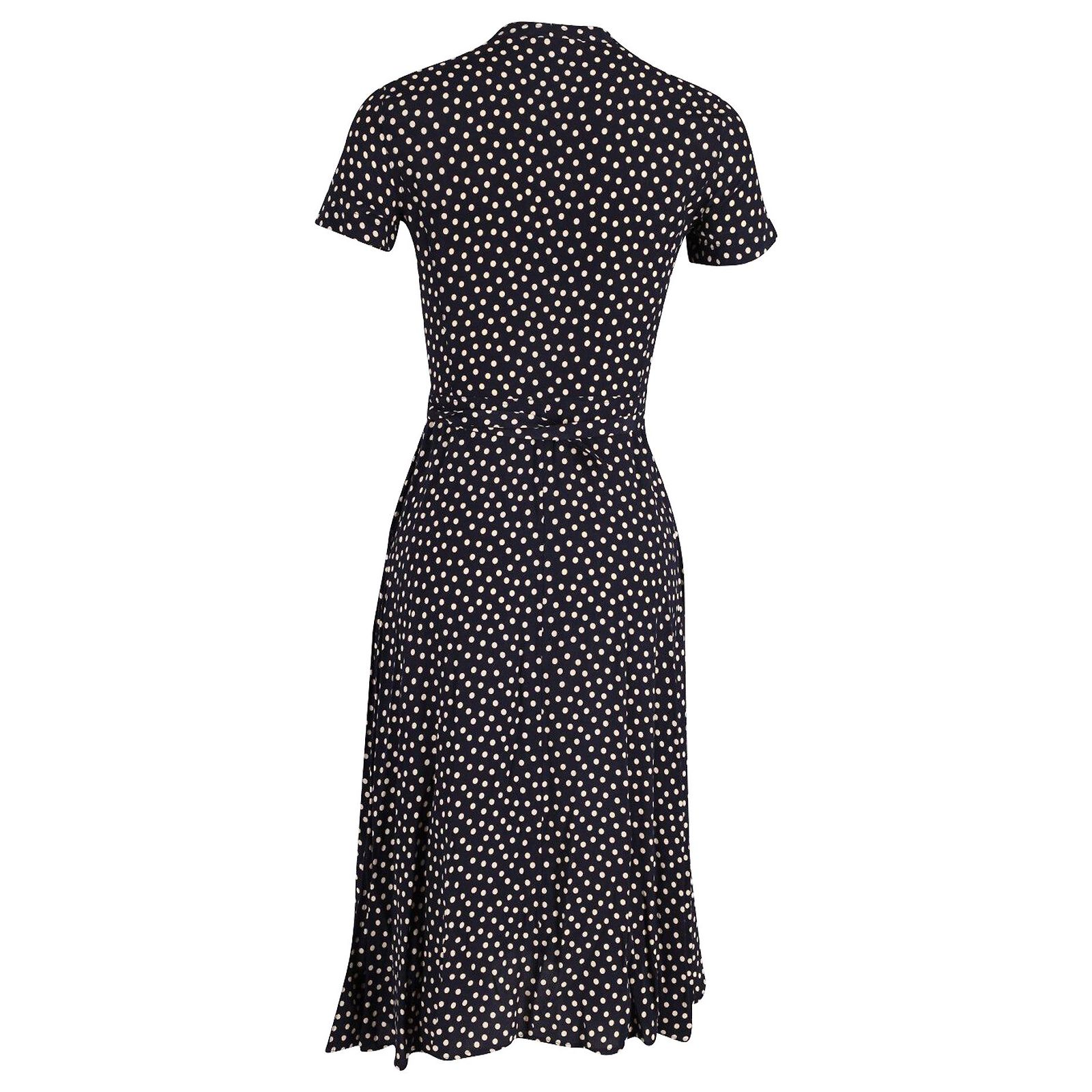 Robe Masai Femme Taille M - Violet Beige à Pois - En Viscose Jersey Stretch Avec Nœud - Occasion Très Bon état
