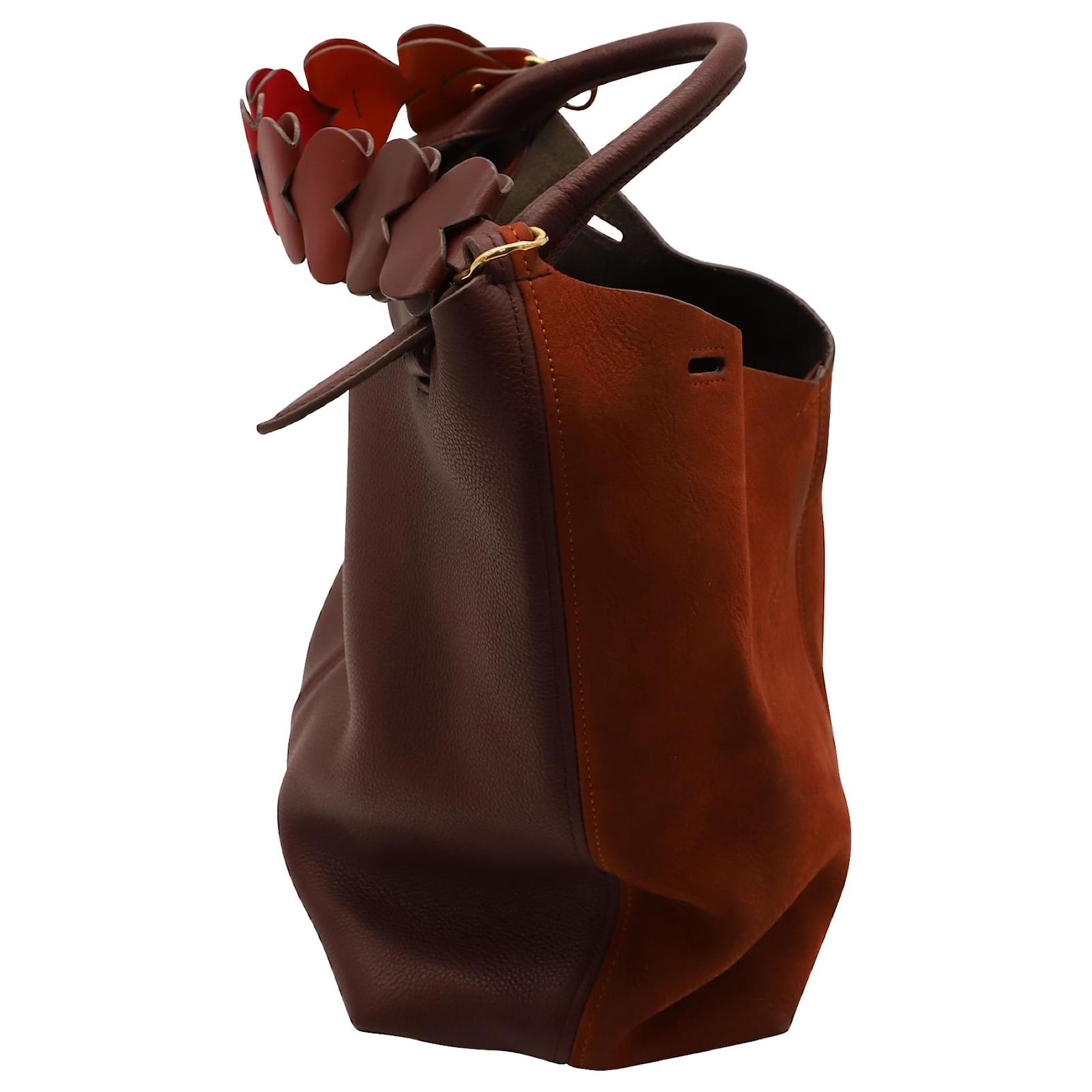 Anya Hindmarch Heart Link Bucket Bag in Brown Leather ref.613107 Joli
