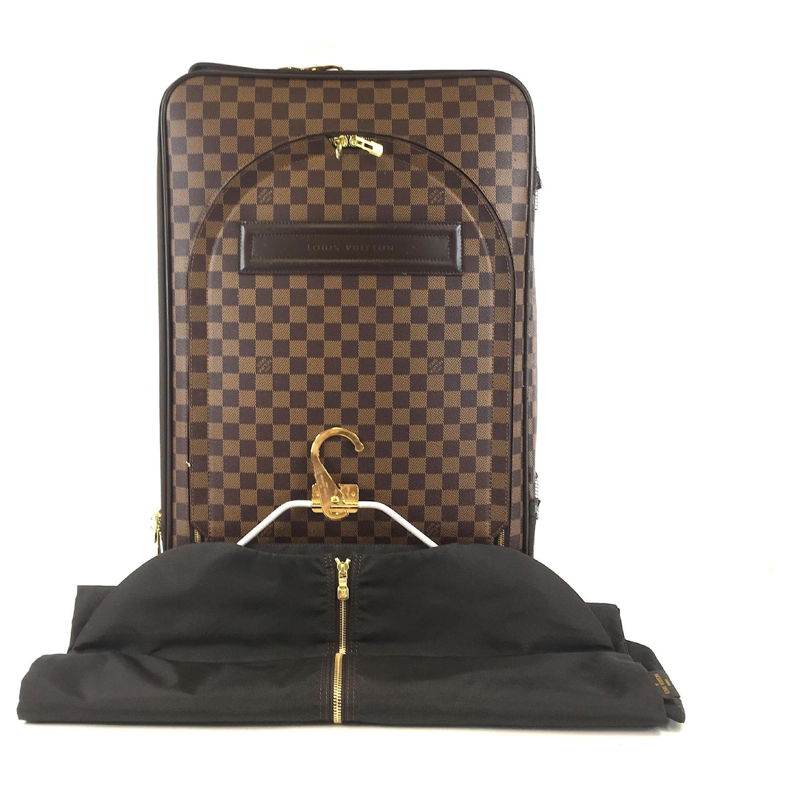 Louis Vuitton Pegase Luggage 55 Damier Ebene Canvas Brown Leather  ref.613469 - Joli Closet