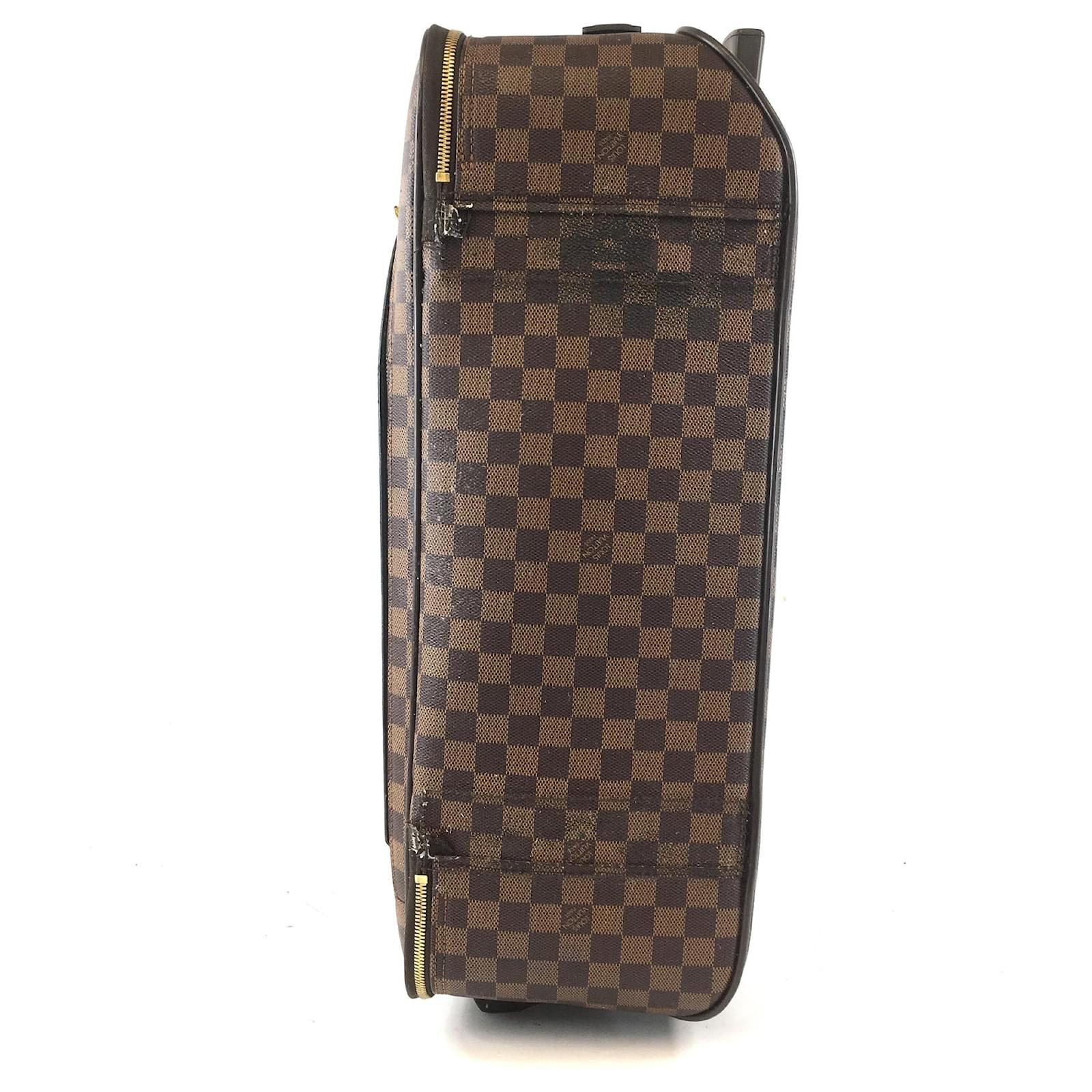 Louis Vuitton Pegase Luggage 55 Damier Ebene Canvas Brown Leather  ref.613469 - Joli Closet