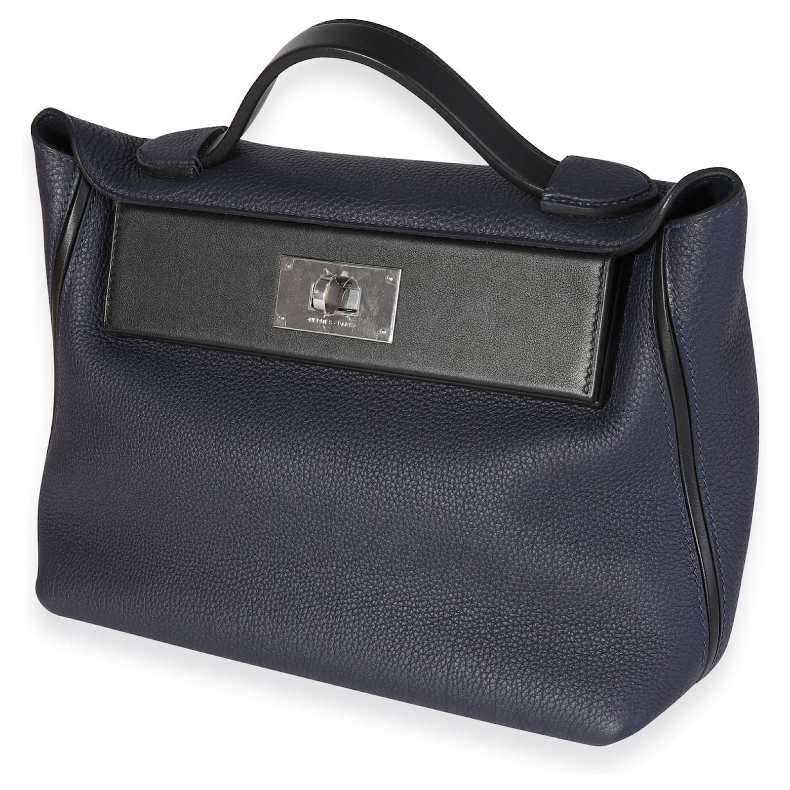 Hermès Hermes Bleu Nuit Togo & Black Swift 24/24 21 Bag Phw Blue ref.614059  - Joli Closet