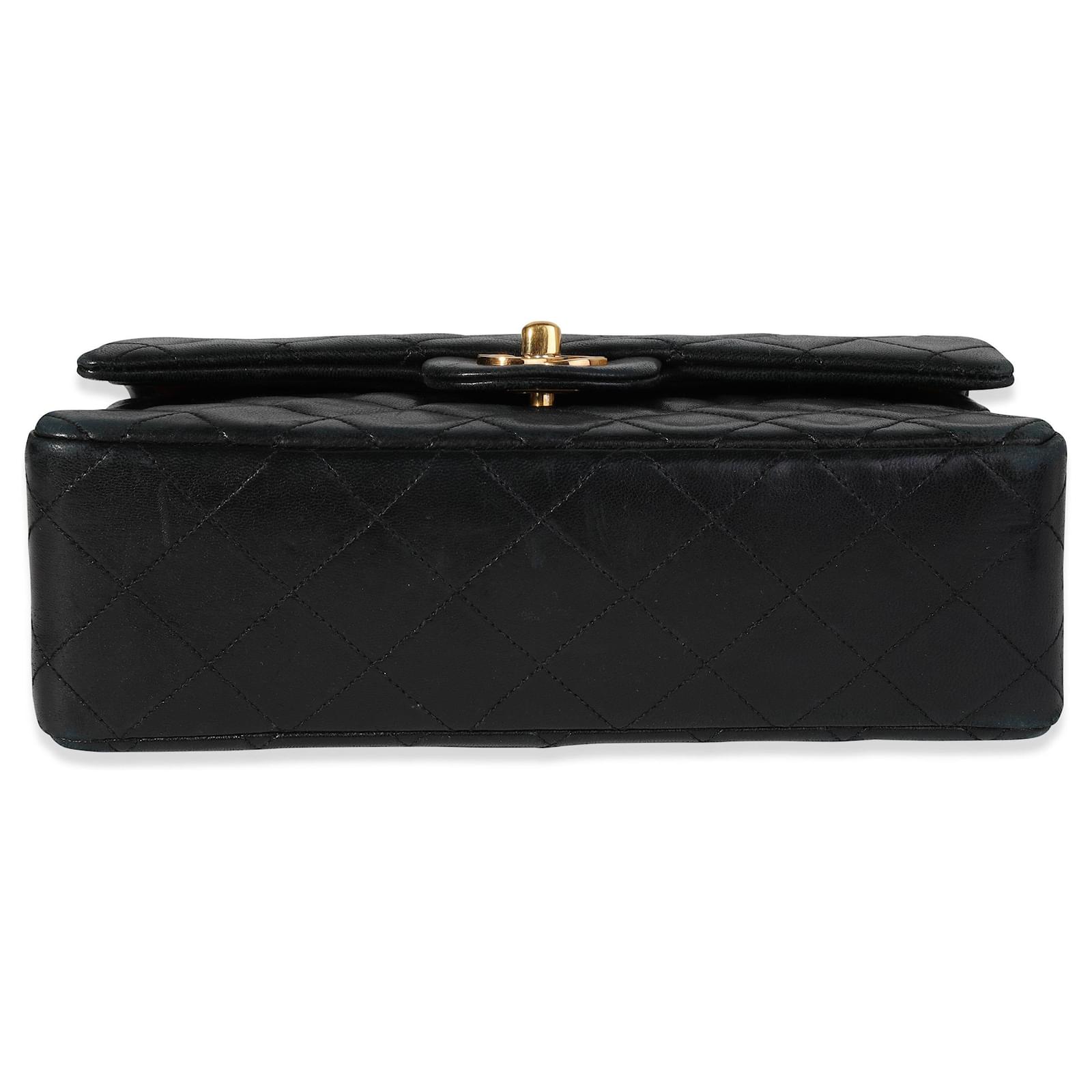 Chanel Vintage Black Quilted Lambskin Small Classic Double Flap Bag Leather  ref.614230 - Joli Closet