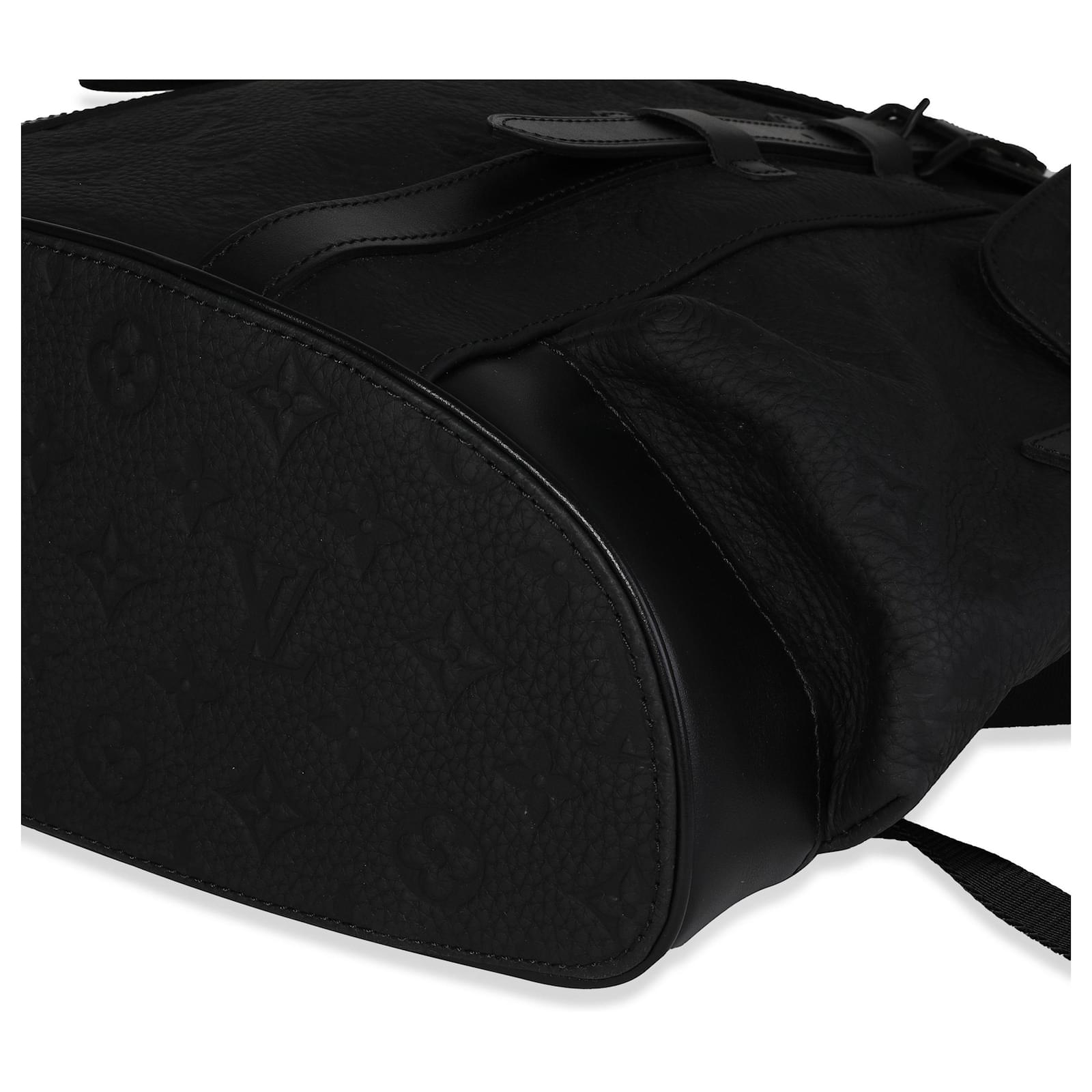 Louis Vuitton Black Monogram-embossed Taurillon Christopher Mm Backpack  ref.614281 - Joli Closet