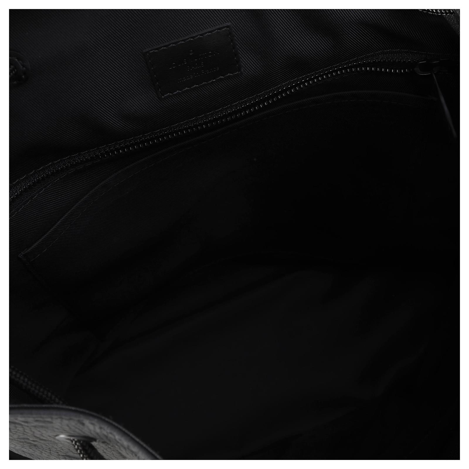 Louis Vuitton Black Monogram-Embossed Taurillon Christopher MM Backpack