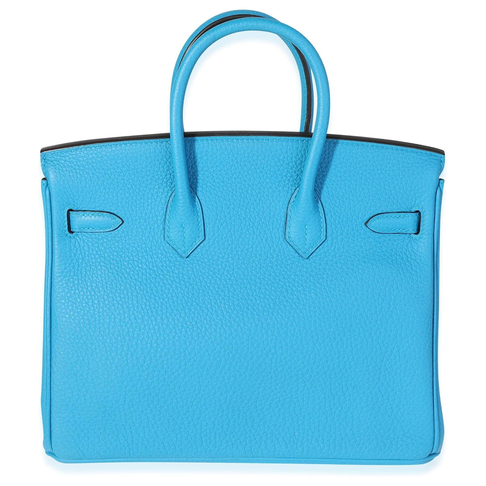 Hermès Hermes Bleu Zanzibar Togo Birkin 25 PHW Blue Leather ref.614516 ...