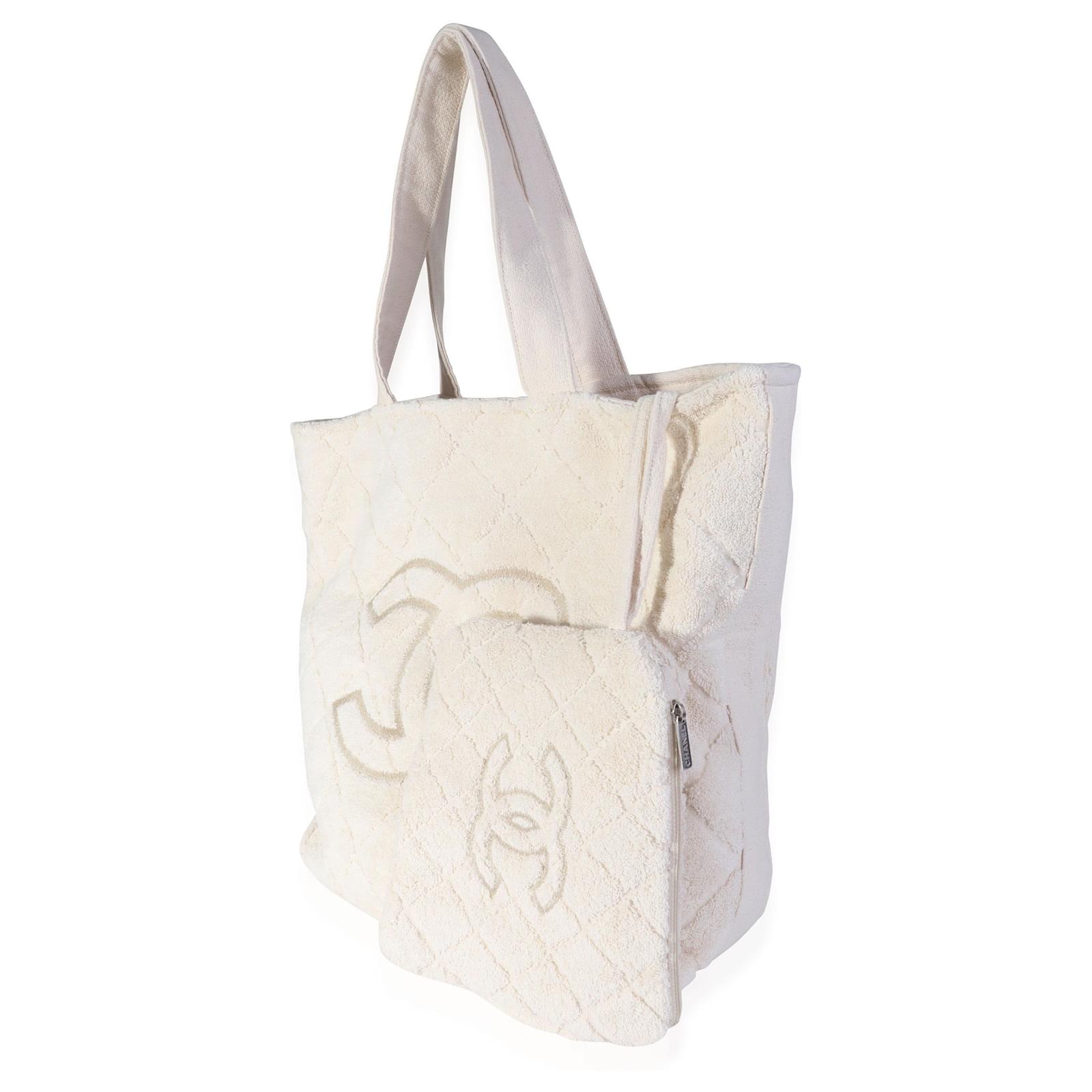chanel terry cloth tote bag