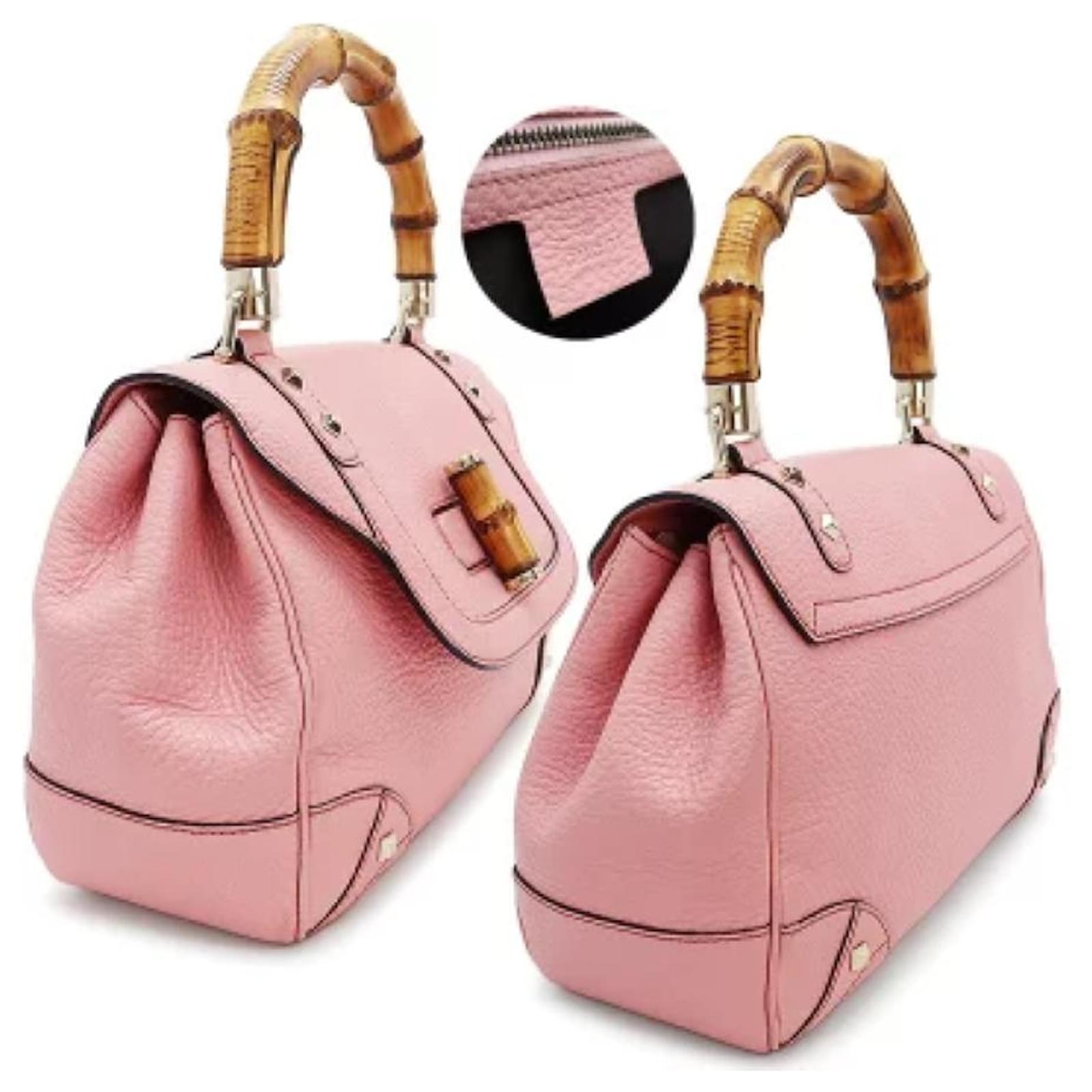 Gucci Bamboo Studs Bag 137351 3444 Leather Pink x Gold Metal