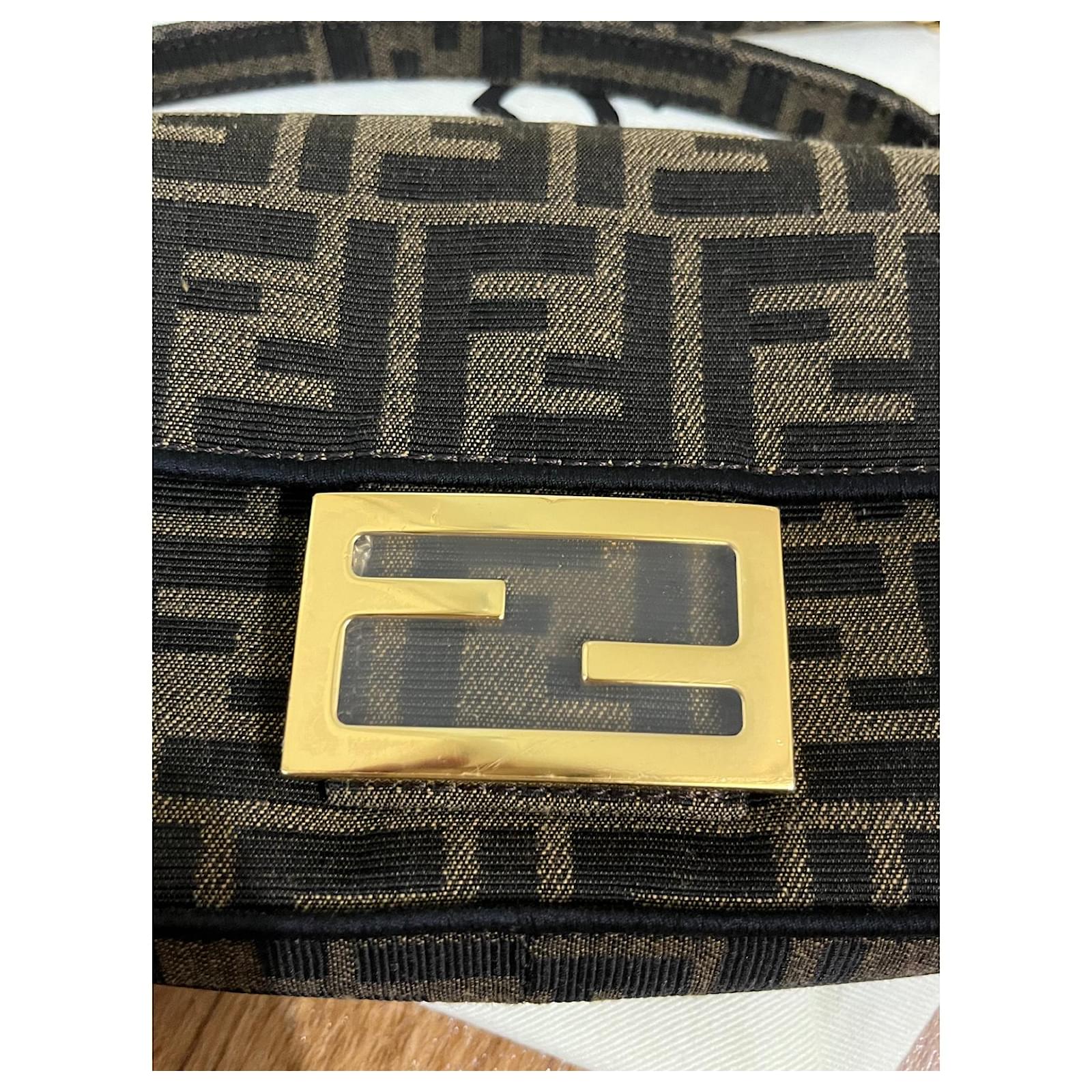 Fendi MINI BAGUETTE Brown Cloth ref.615029 - Joli Closet