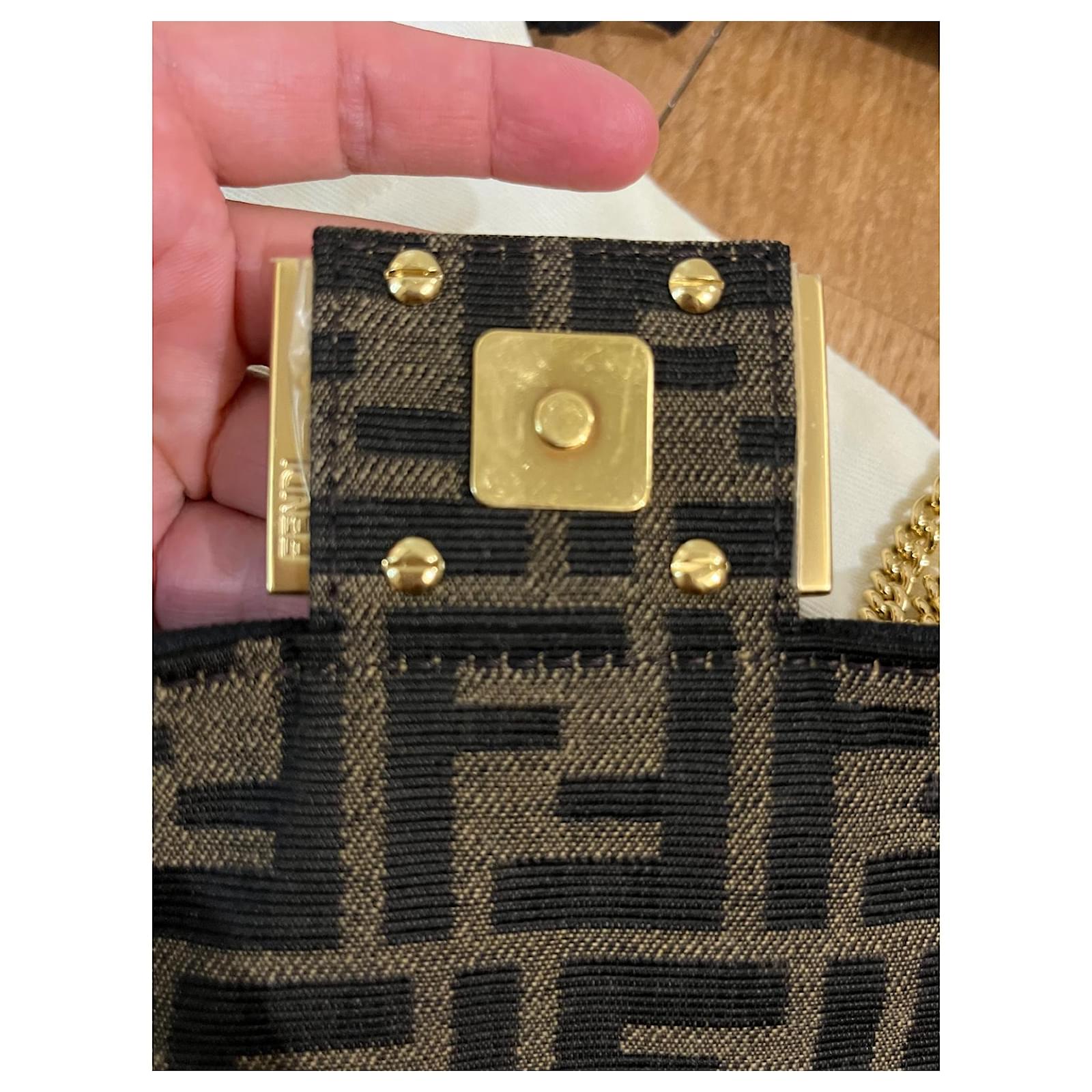 Fendi MINI BAGUETTE Brown Cloth ref.615029 - Joli Closet