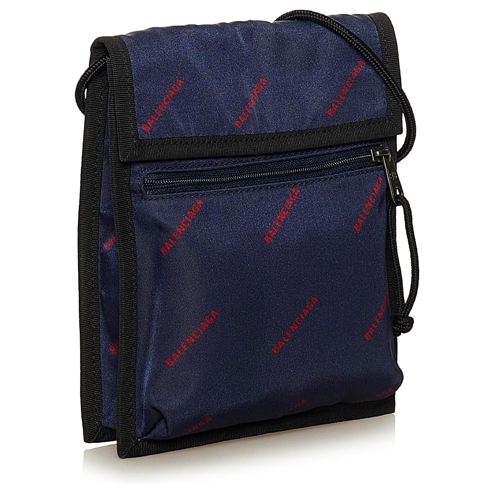 Balenciaga Blue Explorer Pouch Nylon Crossbody Bag Black Cloth ref