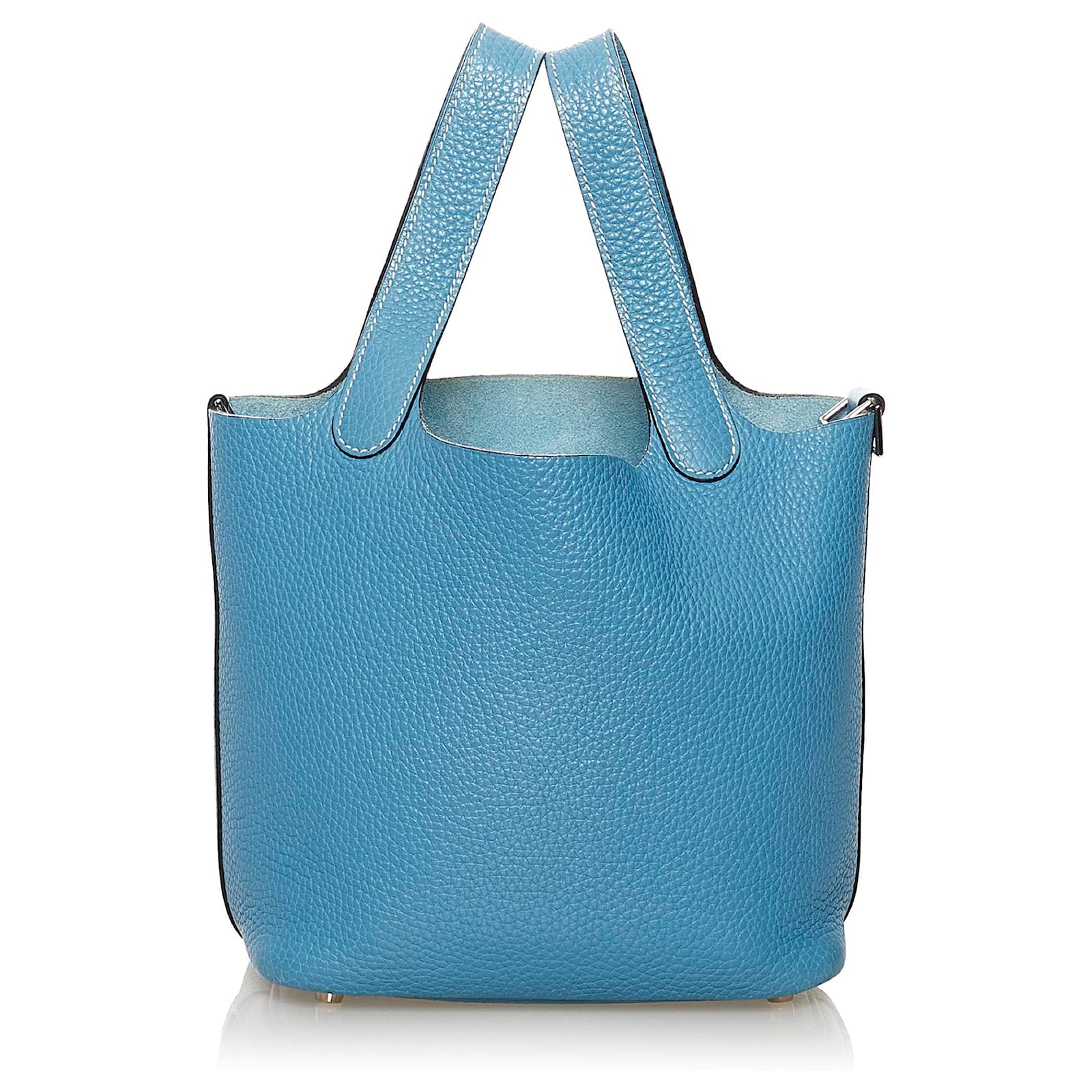 Hermes Picotin 26 Taurillon Clemence Veau Swift Tiffany Blue Handbag