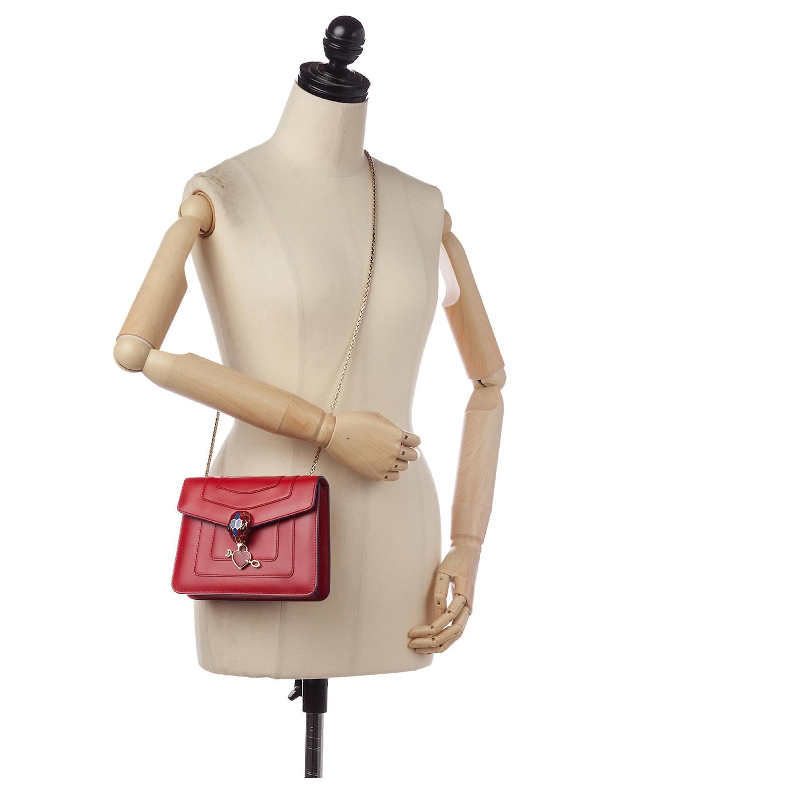 Bulgari Bvlgari Red Serpenti Forever Valentine Leather Crossbody Bag  Pony-style calfskin ref.615253 - Joli Closet