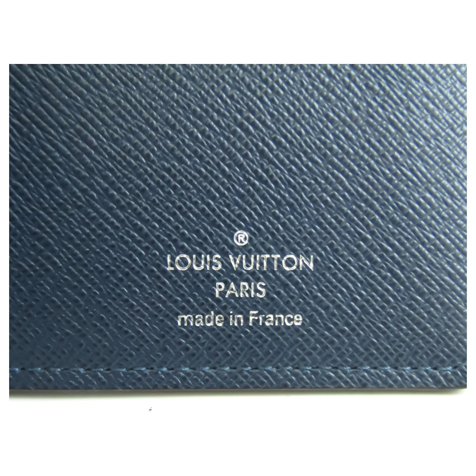 Louis Vuitton Portefeuille Brazza Navy blue Leather ref.993165