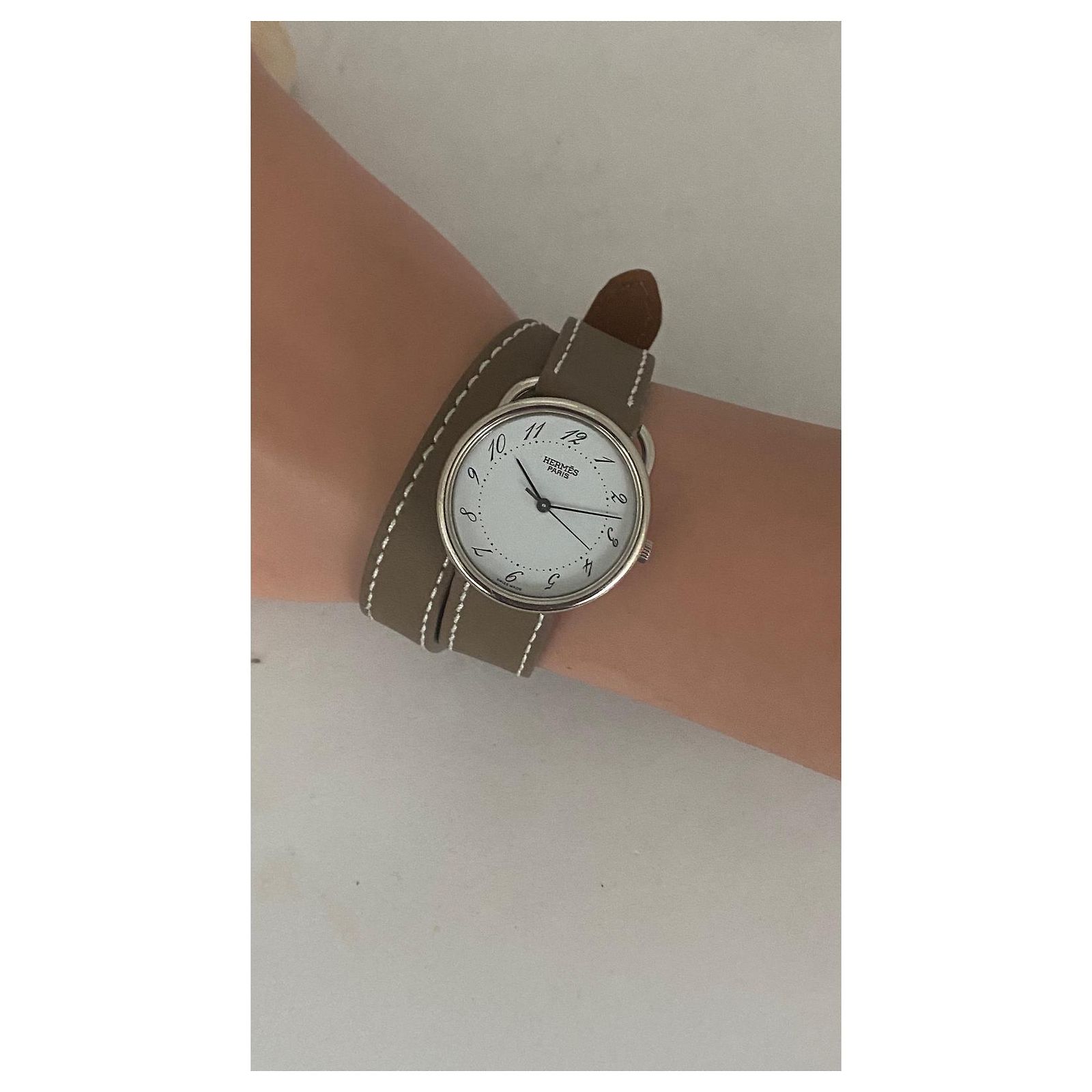 Hermès hoop White Steel ref.615458 - Joli Closet