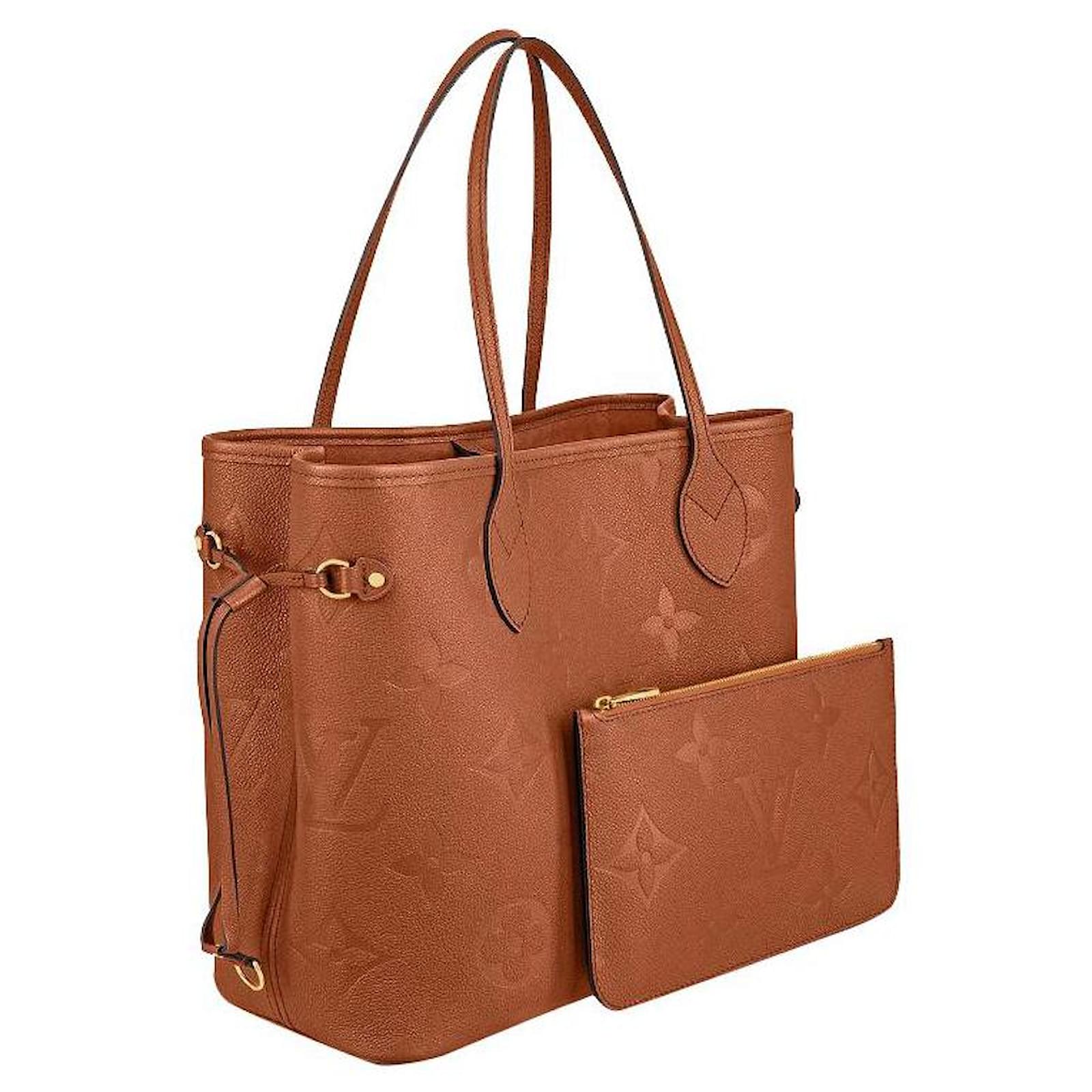 Louis Vuitton LV Neverfull empreinte leather Cognac ref.615540 Joli