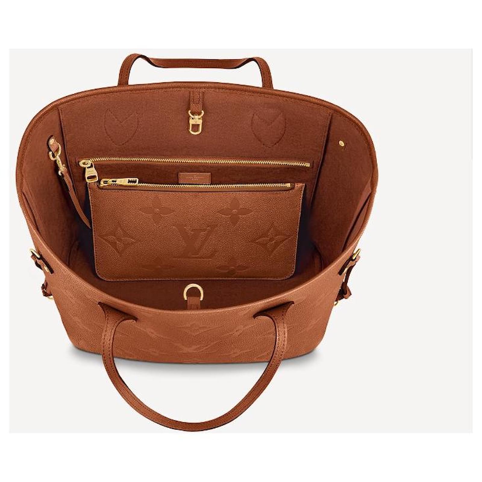 NEW RELEASE! LOUIS VUITTON NEVERFULL MM IN COGNAC (EMPREINTE LEATHER) 