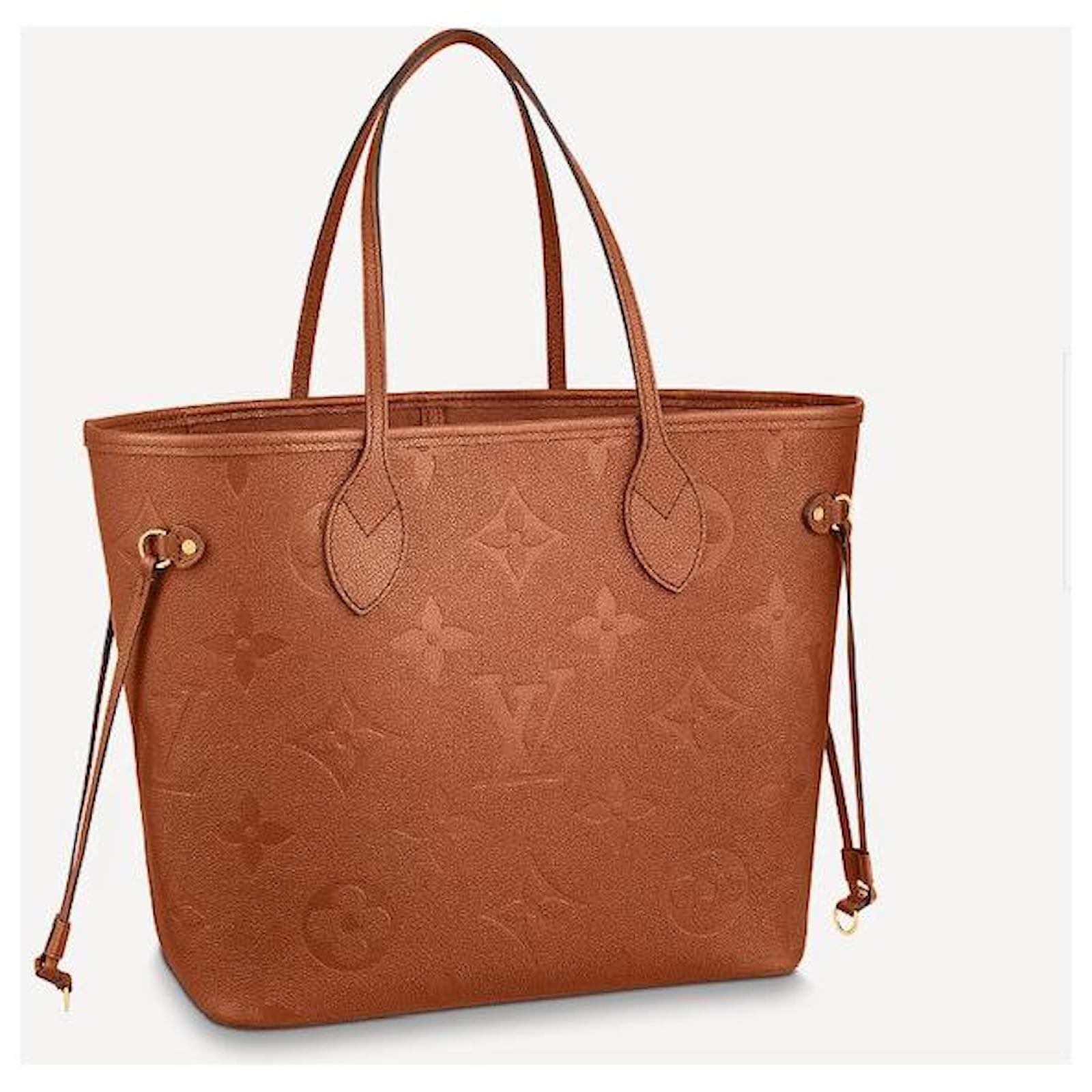 Louis Vuitton Neverfull MM with Pouch, Empreinte Leather Khaki and Beige,  New in Dustbag