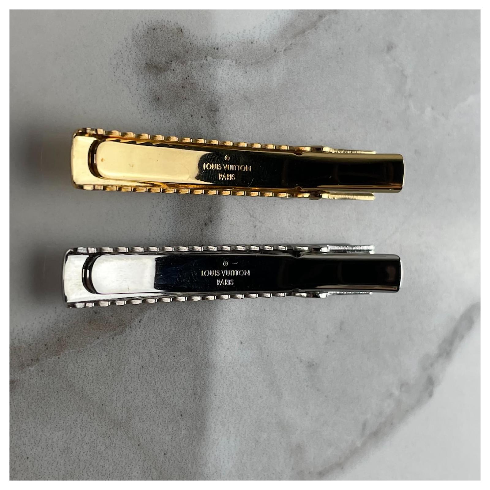 Louis Vuitton Nanogram Hair Clip Set Golden Metal ref.615600