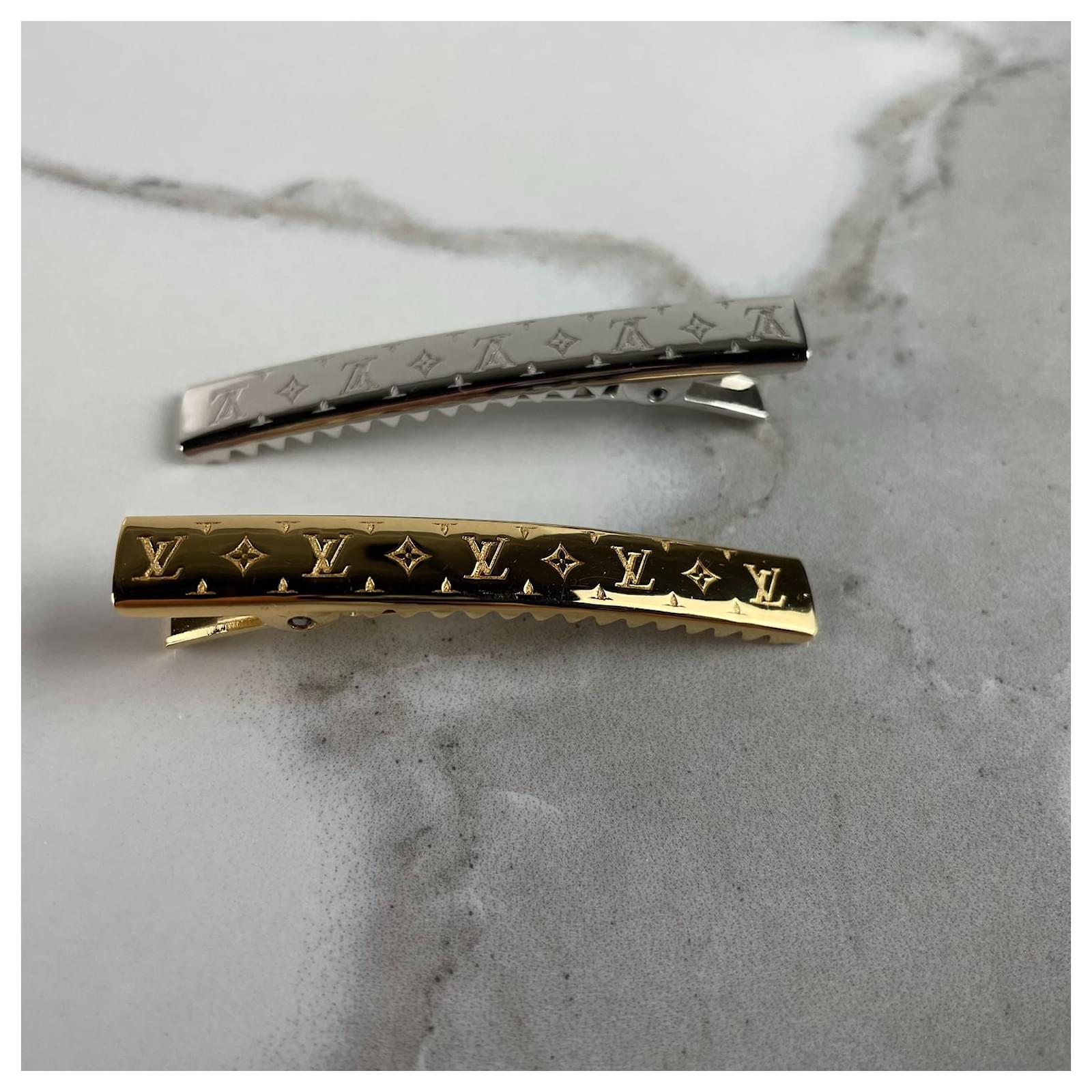 Louis Vuitton Nanogram Hair Claw Set - Gold Hair Accessories