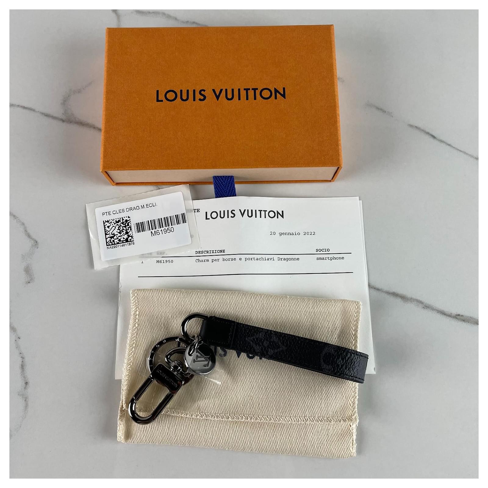 Louis Vuitton Dragonne Bag Charm & Key Holder Grey Monogram Canvas