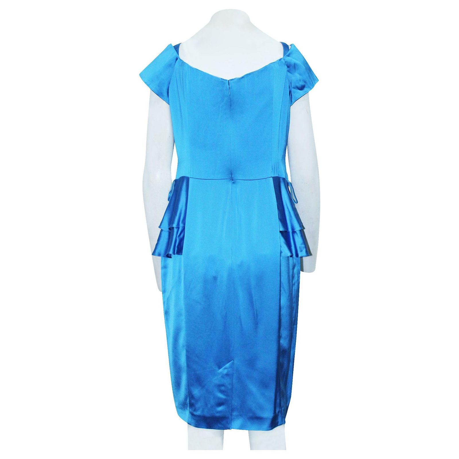Robe Barneys New York En Soie Bleu Aqua - Décolleté V, Sans Manches, Taille 2