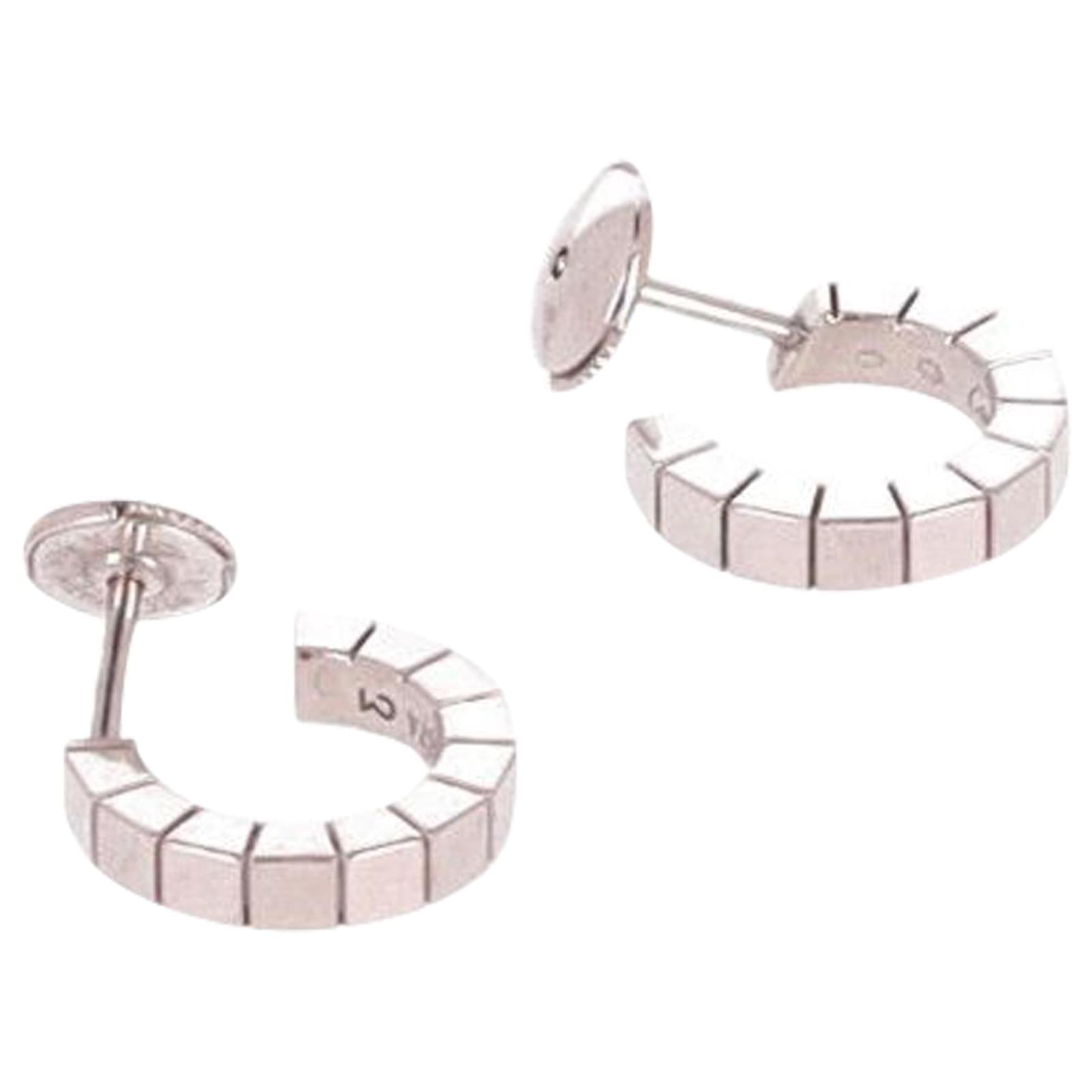 cartier 18K Lani res Hoop Earrings in White Gold