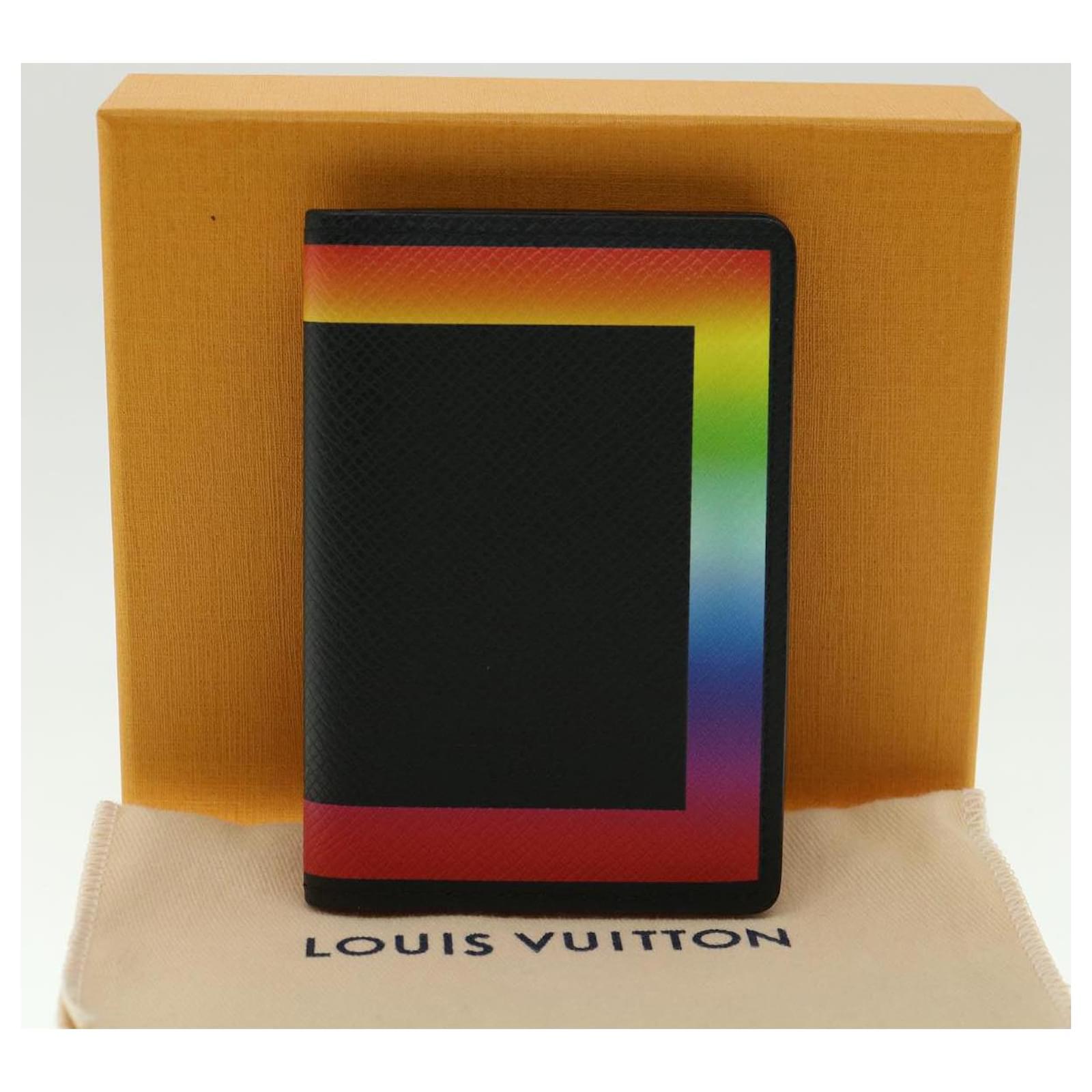 LOUIS VUITTON Taiga Organizer De Poch Card Case Black Rainbow LV Auth  30486a Leather ref.616189 - Joli Closet