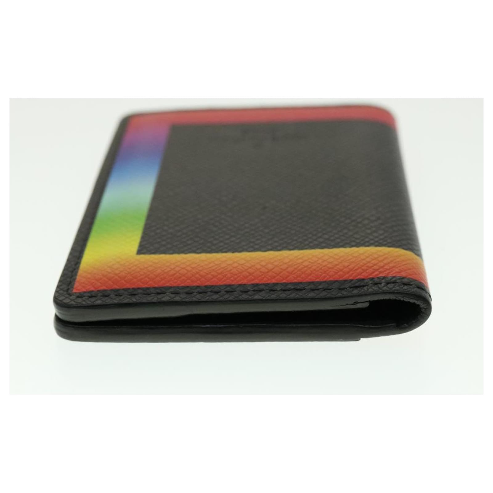 LOUIS VUITTON Taiga Organizer De Poch Card Case Black Rainbow LV Auth  30486a Leather ref.616189 - Joli Closet