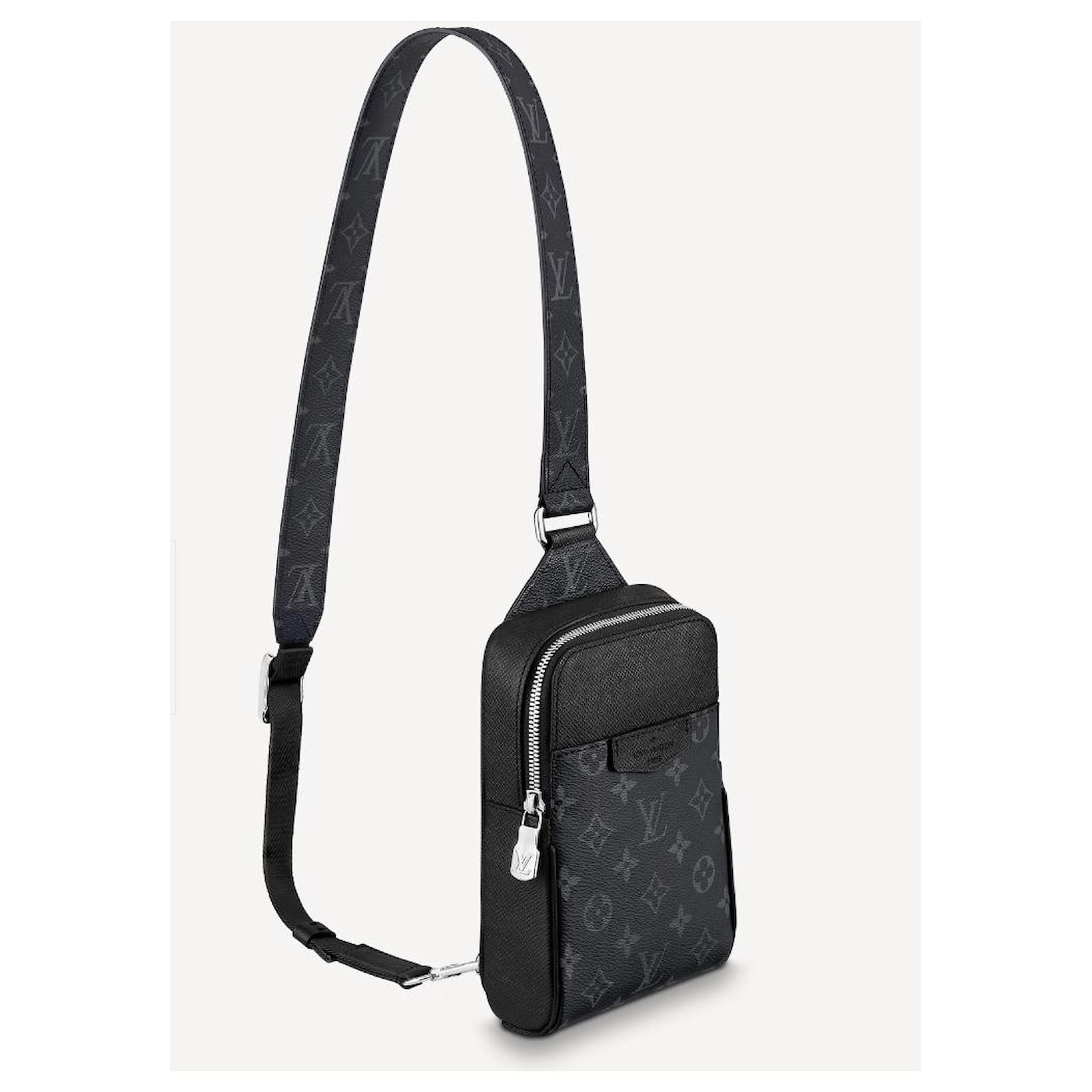 black lv sling bag