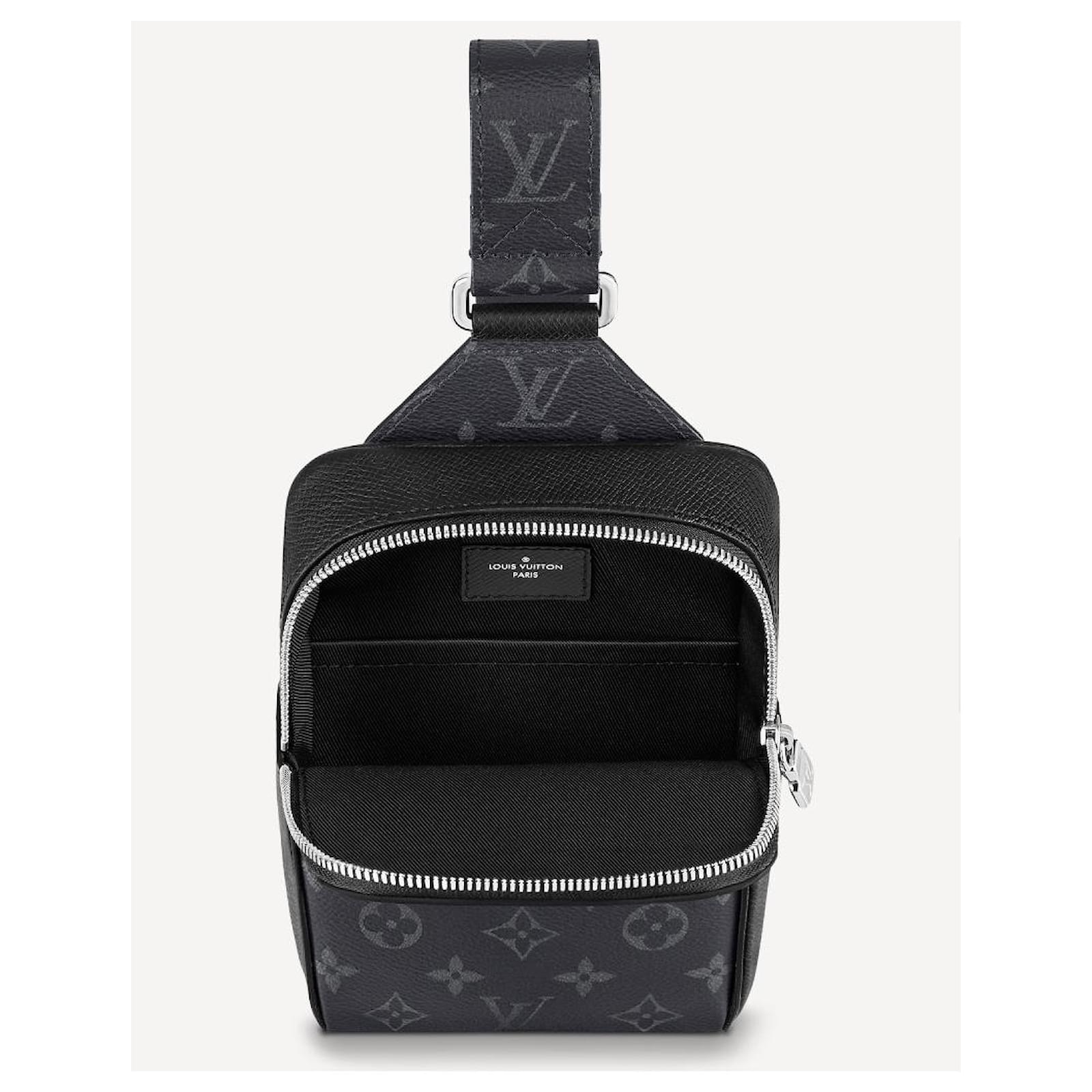 black lv sling bag