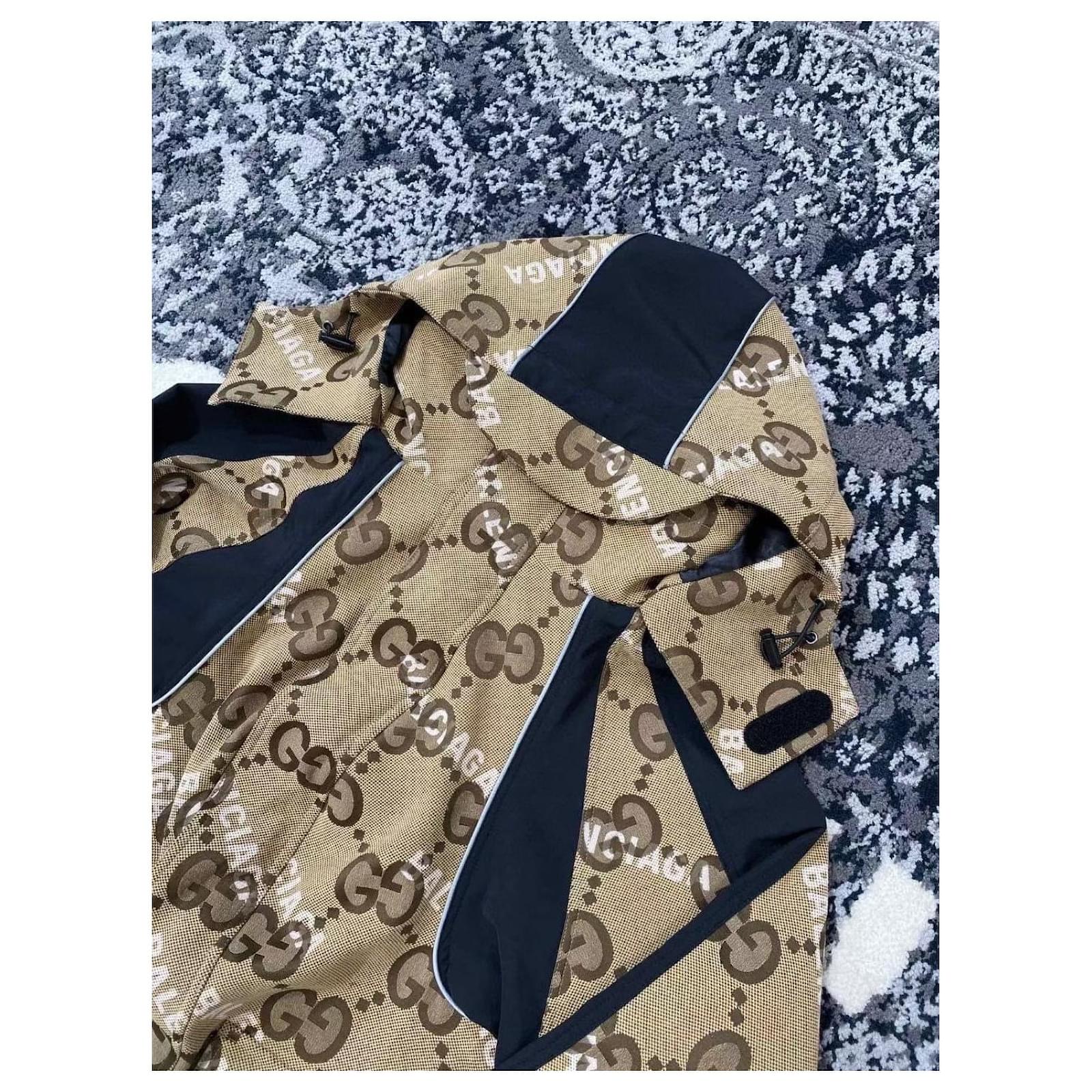 Gucci x Balenciaga The Hacker Project Jumbo GG Jacket Black White Beige  Dark brown Cotton ref.617011 - Joli Closet