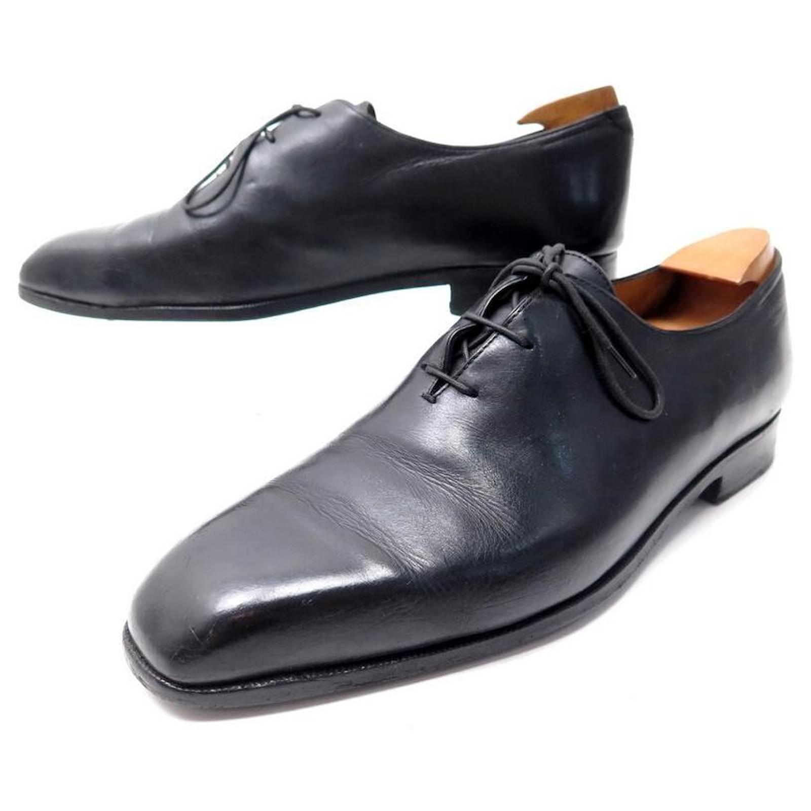 BERLUTI RICHELIEU SHOES 7.5 41.5 BLACK LEATHER SHOES LEATHER SHOES ref ...