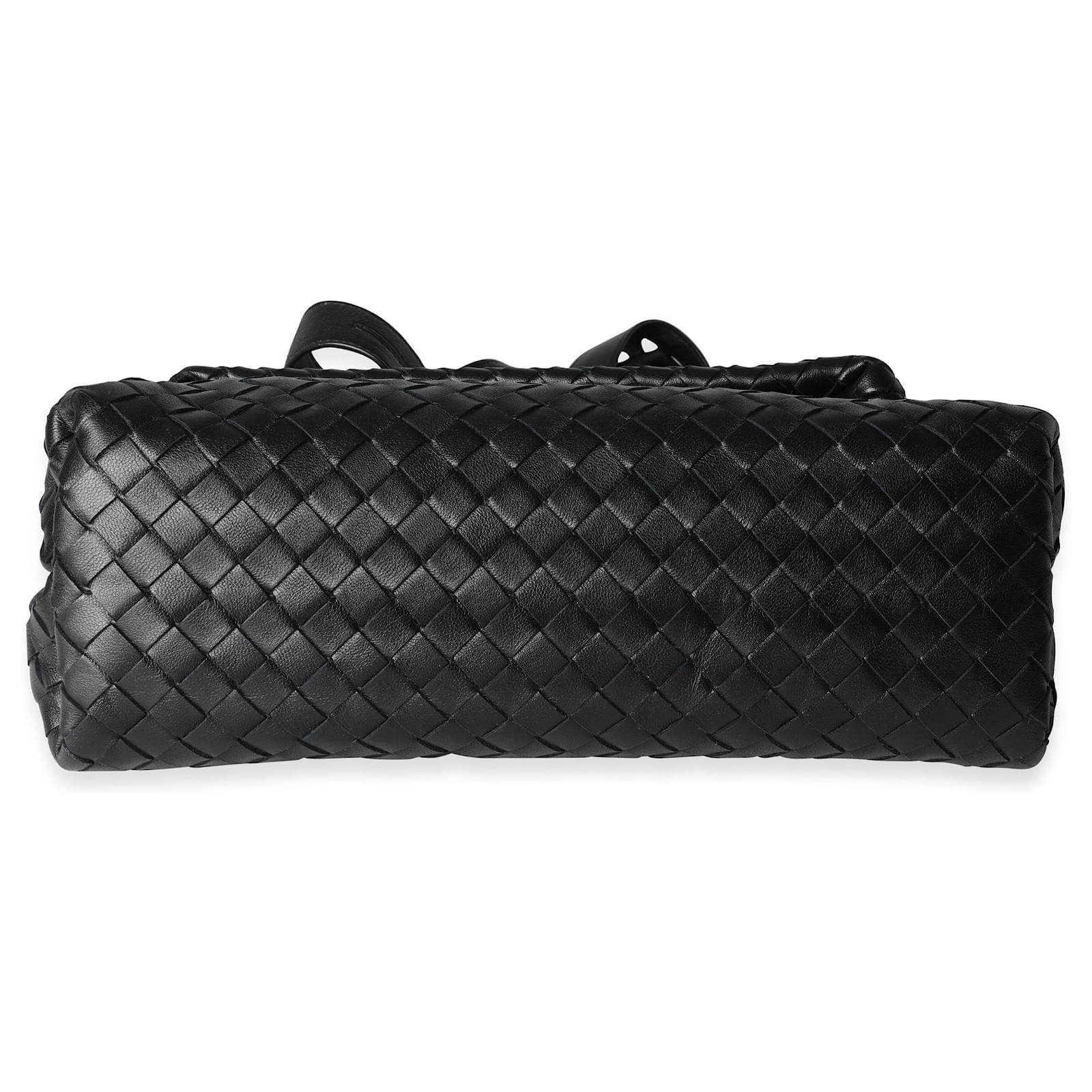Sac à Bandoulière Femme Style Bottega Veneta, Noir Tissé (neuf)