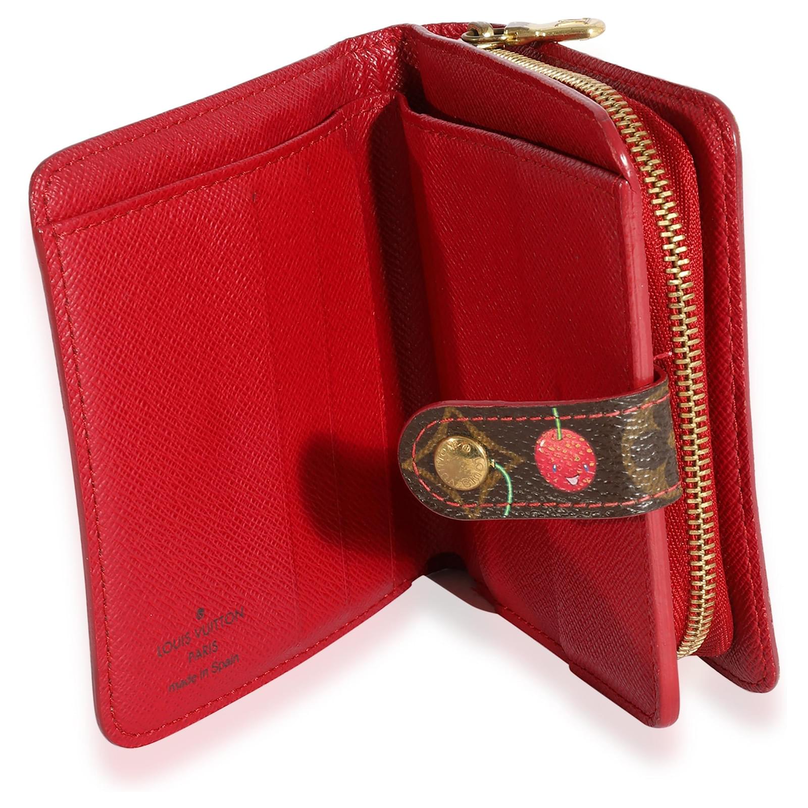 Louis Vuitton X Takashi Murakami Monogram Cerises Compact Wallet Brown  Cloth ref.617618 - Joli Closet