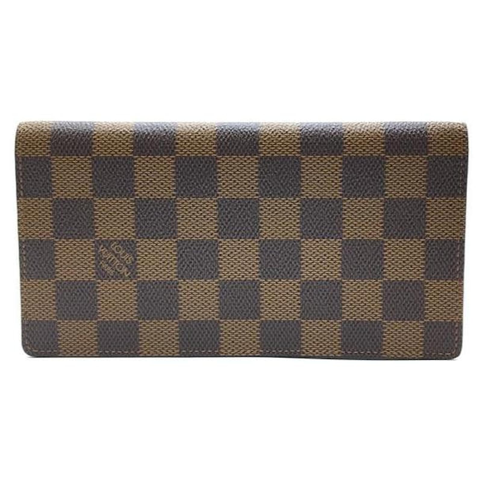 Louis Vuitton Damier Ebene Card Holder Long Bifold Wallet