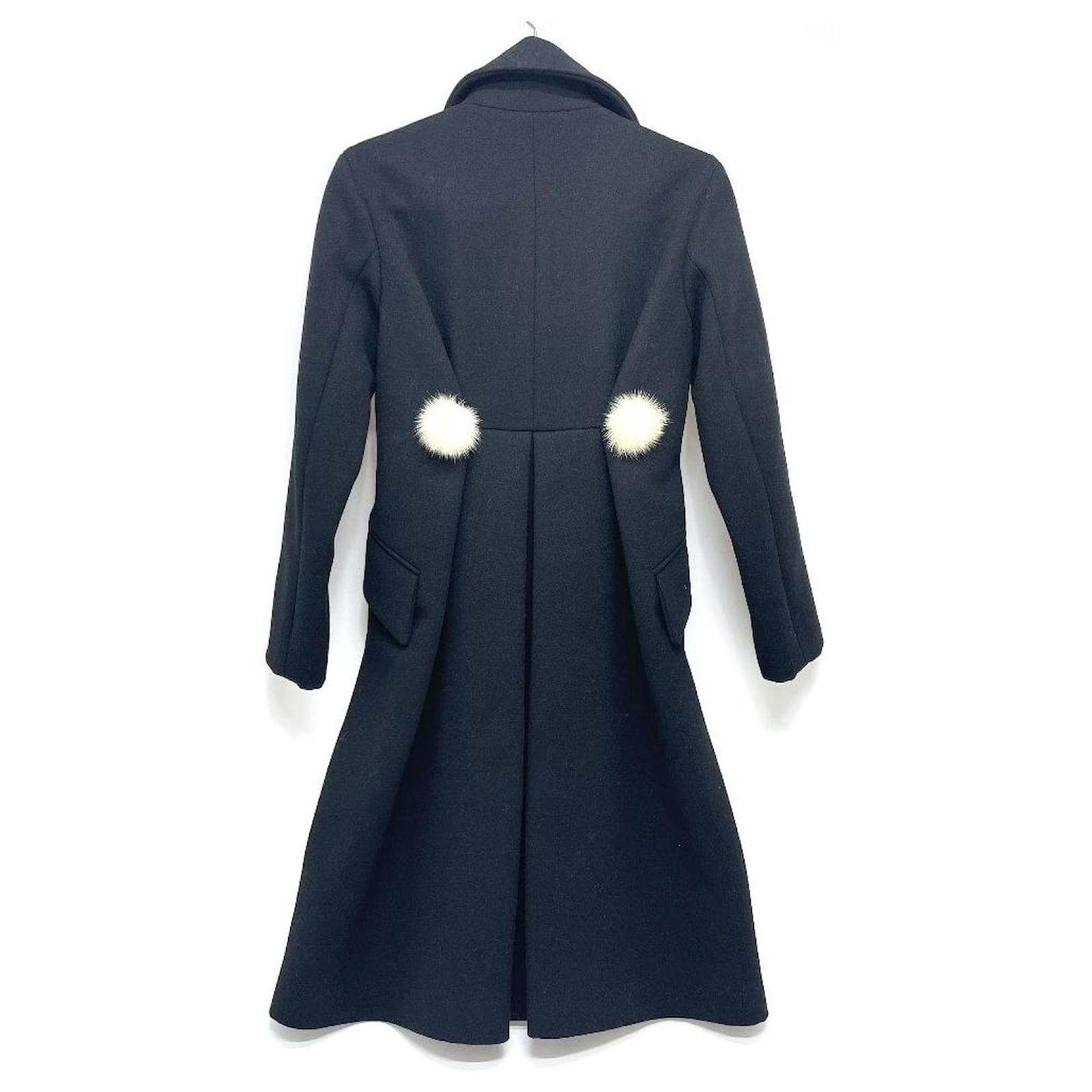 LOUIS VUITTON Louis Vuitton bombom de pele de vison com zíper casaco  feminino casaco longo de lã feminino preto ref.619108 - Joli Closet