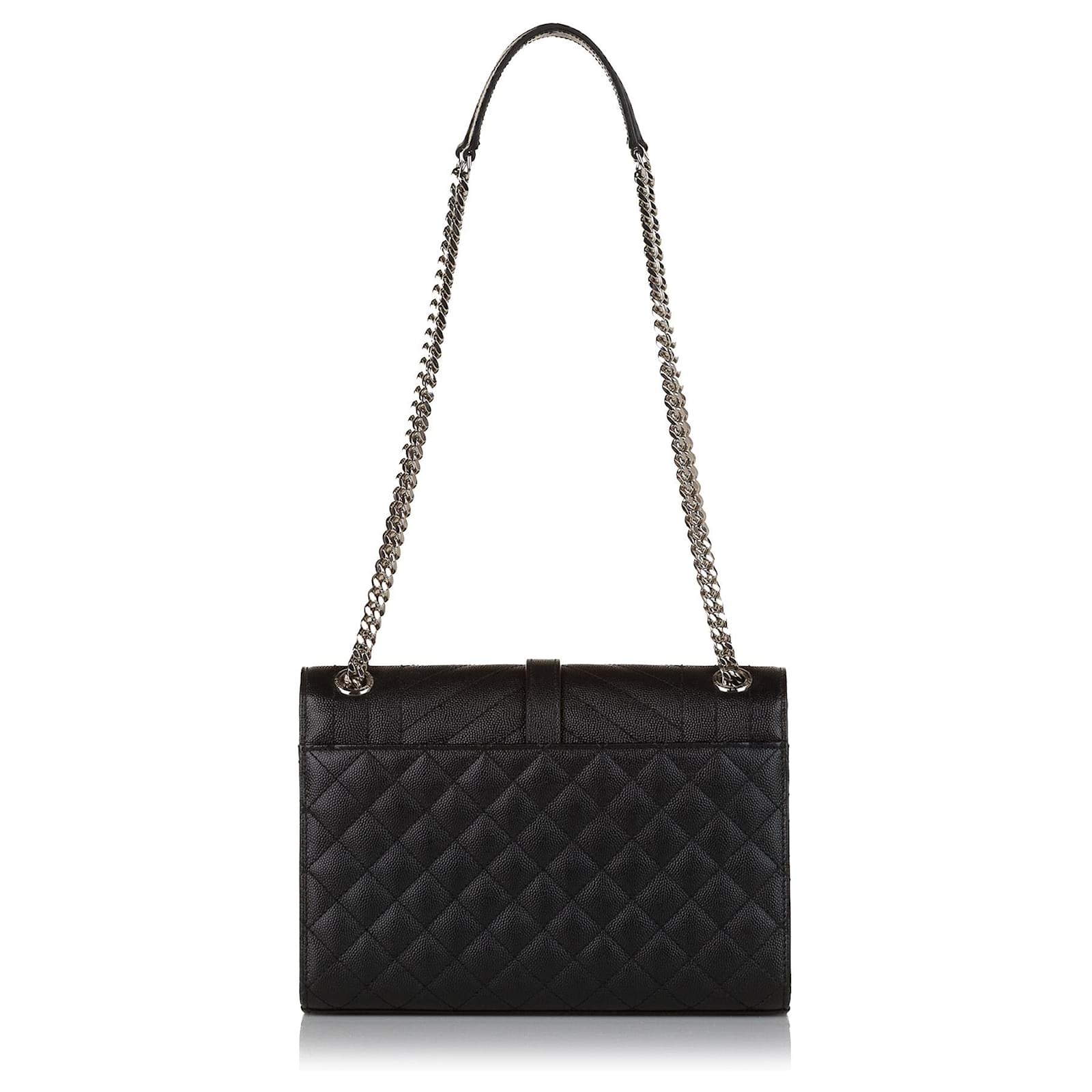 Yves Saint Laurent Sac à bandoulière en cuir noir à monogramme YSL Veau façon poulain ref.619364