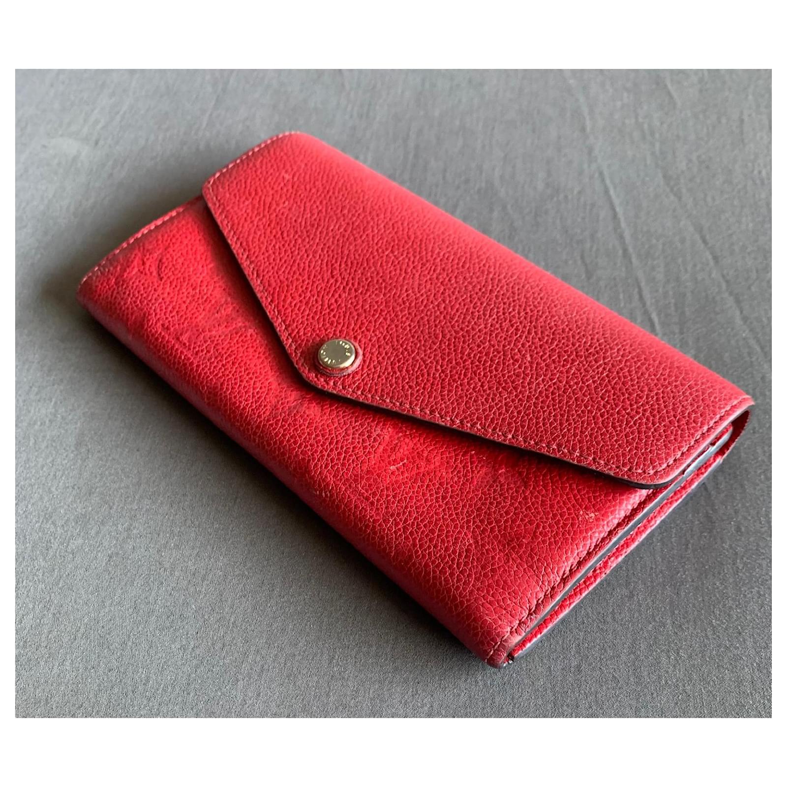 Louis Vuitton Sarah Wallet Red Leather ref.619979 - Joli Closet