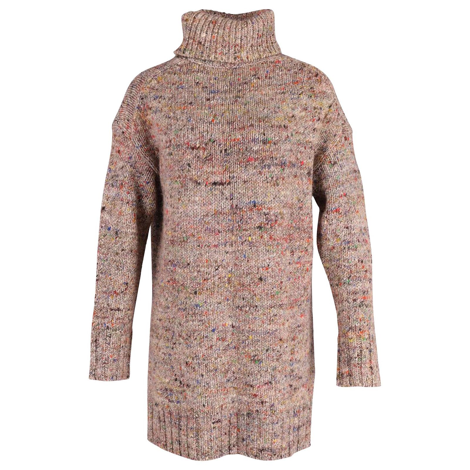 Pull Céline Col Haut Tricoté Câble - Laine Et Cachemire Crème - Taille M - Occasion TB état