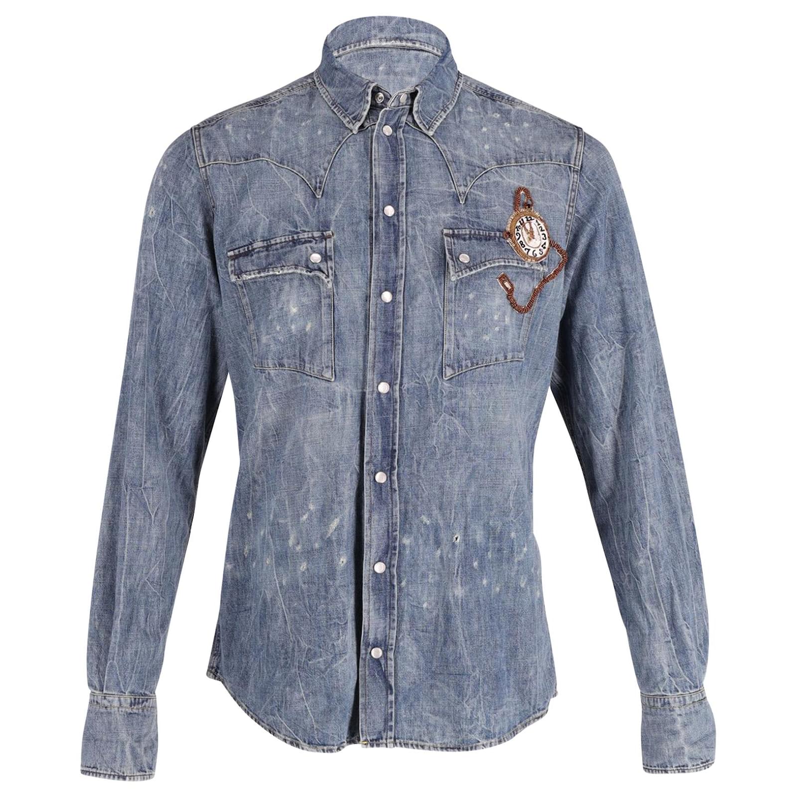 Dolce & Gabbana Blue SARTORIA Long Sleeve Cotton Dress Shirt