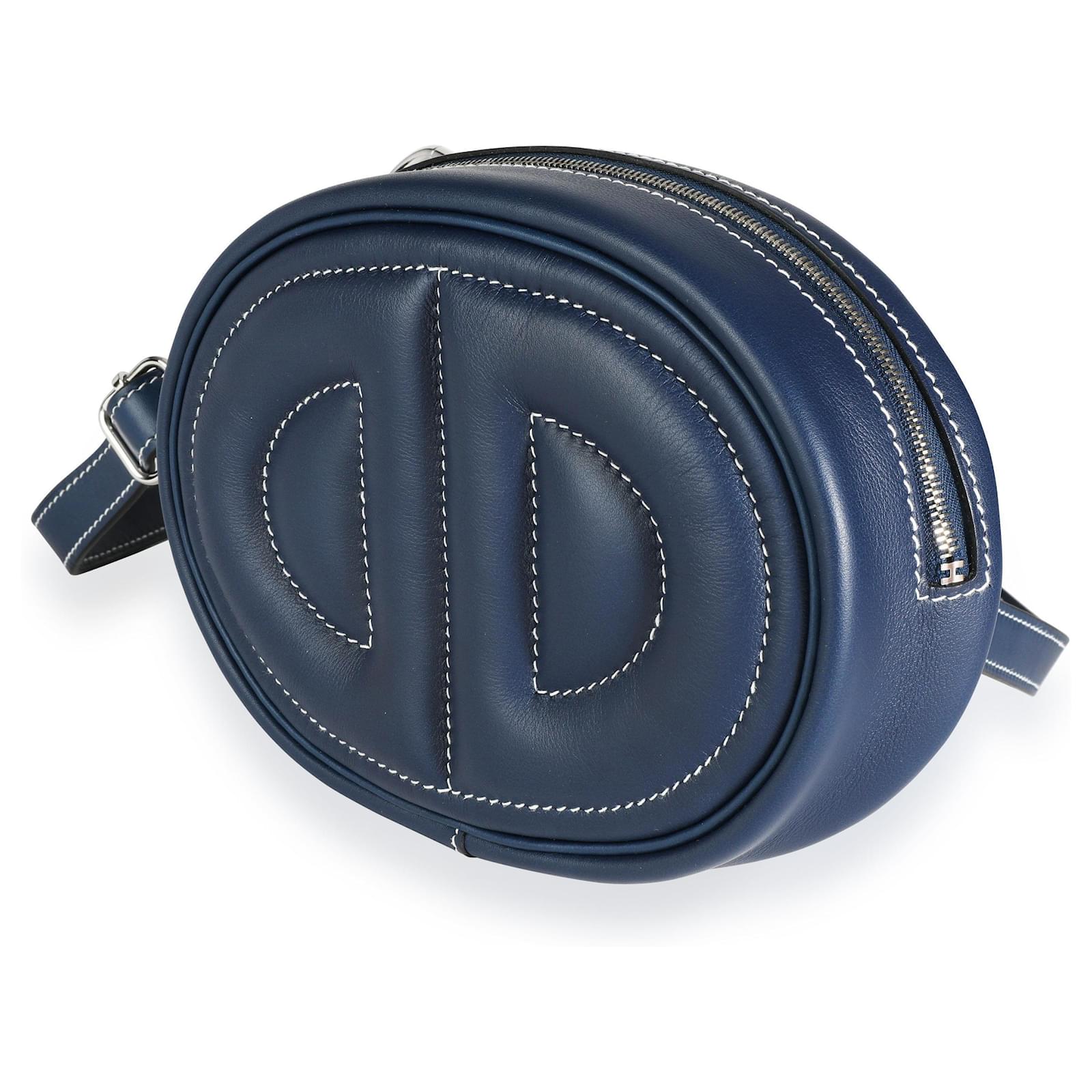 Hermès Hermes Bleu Encre Swift In The Loop Belt Bag Phw Blue Leather  ref.620326 - Joli Closet