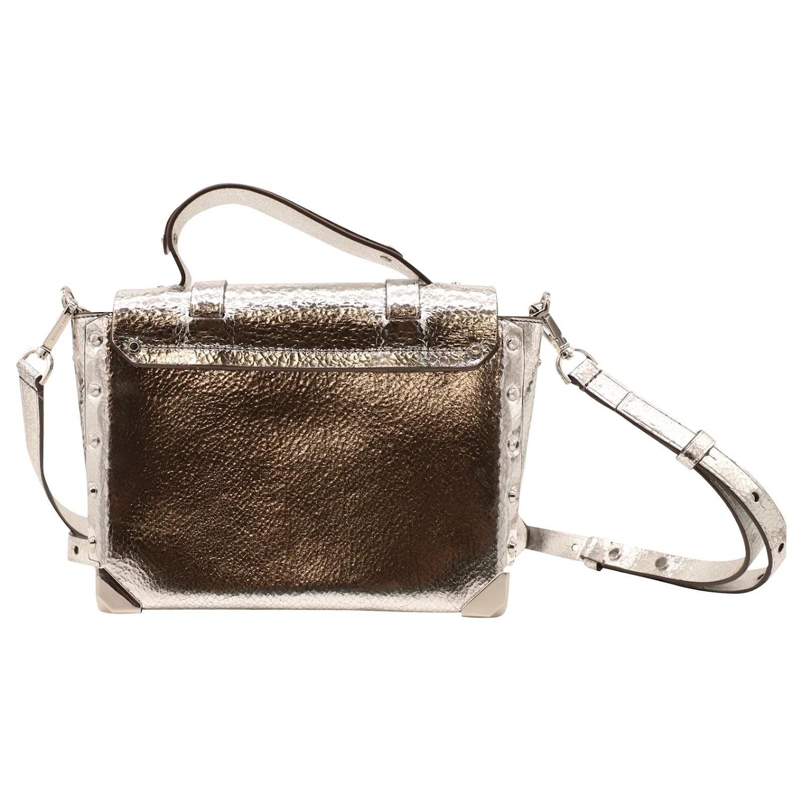 NEW Michael Kors Manhattan Small or MD Silver Crackled Leather Not an  outlet bag